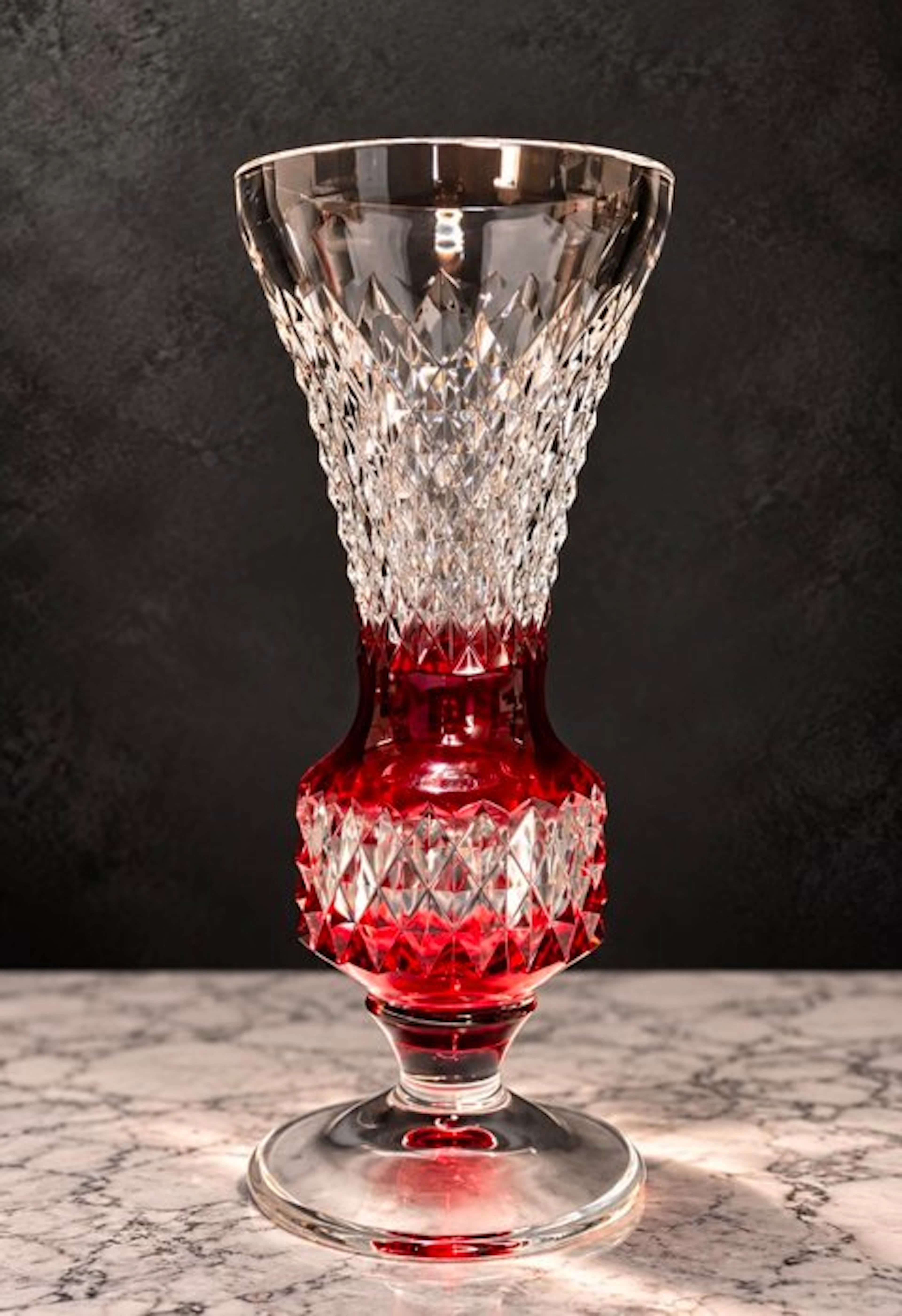 Val Saint Lambert - Vase - faceted crystal