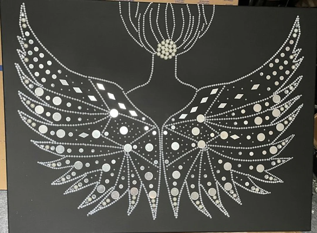Statue, Hemelse Vleugels - 75 cm - Pearls and Crystals - 2026
