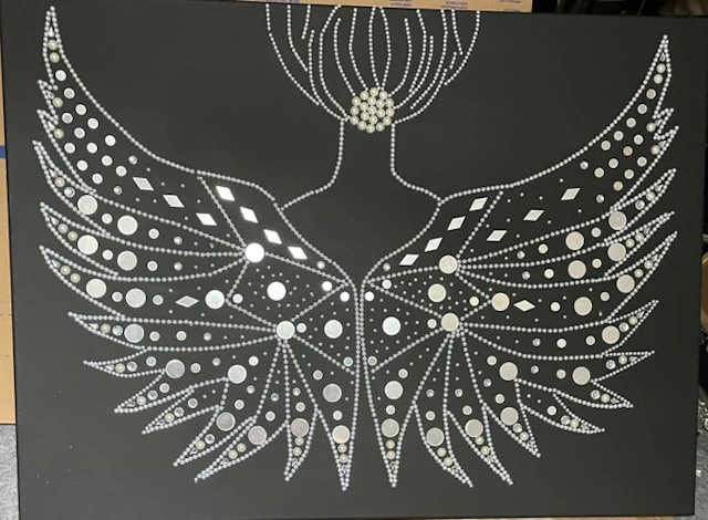 Statue, Hemelse Vleugels - 75 cm - Pearls and Crystals - 2026