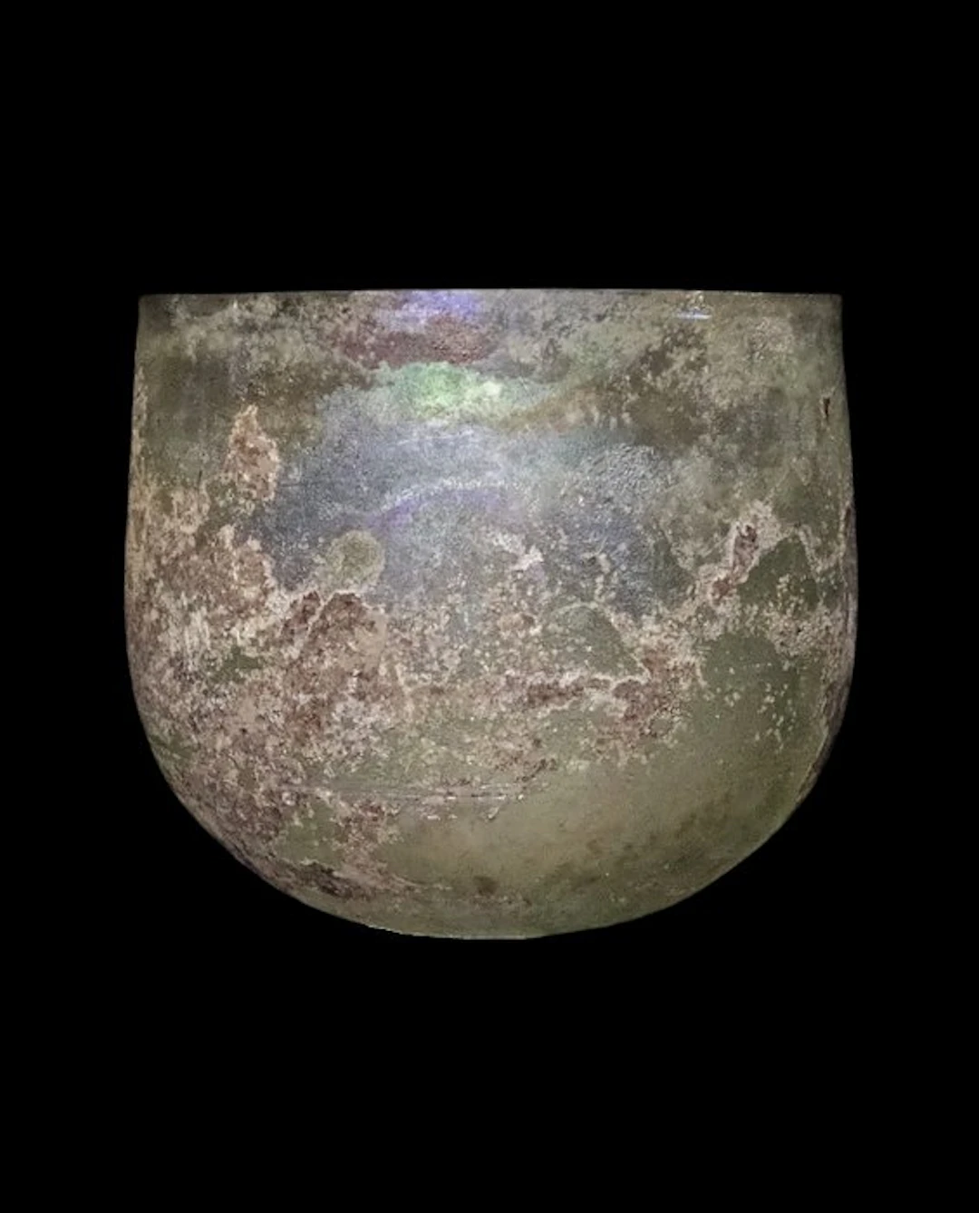 Ancient Roman Large glass cup - Gallo-Roman tableware - 1st / 2nd century CE.