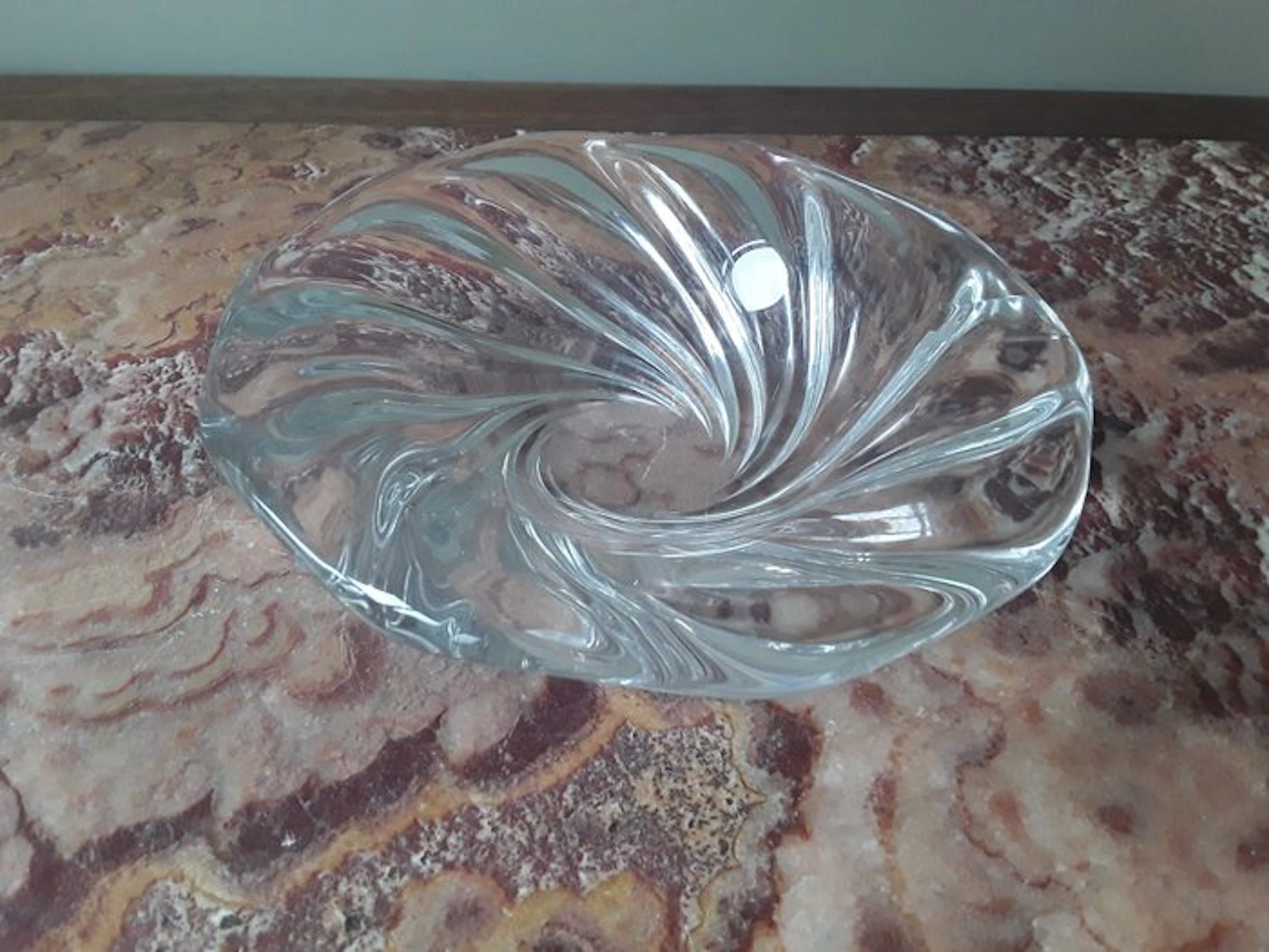 Val Saint Lambert - Platter - Crystal - spiral-shaped 1960