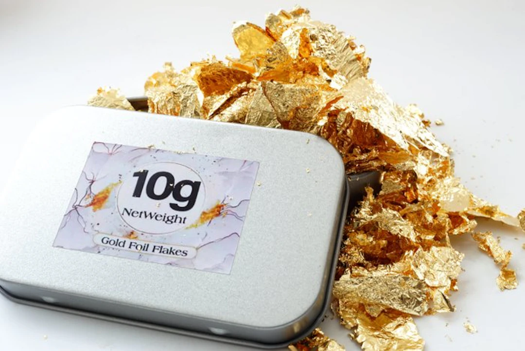 Gold 10 grams, Gold Leaf Flakes - Gold (No Reserve)- 10 g - (1)