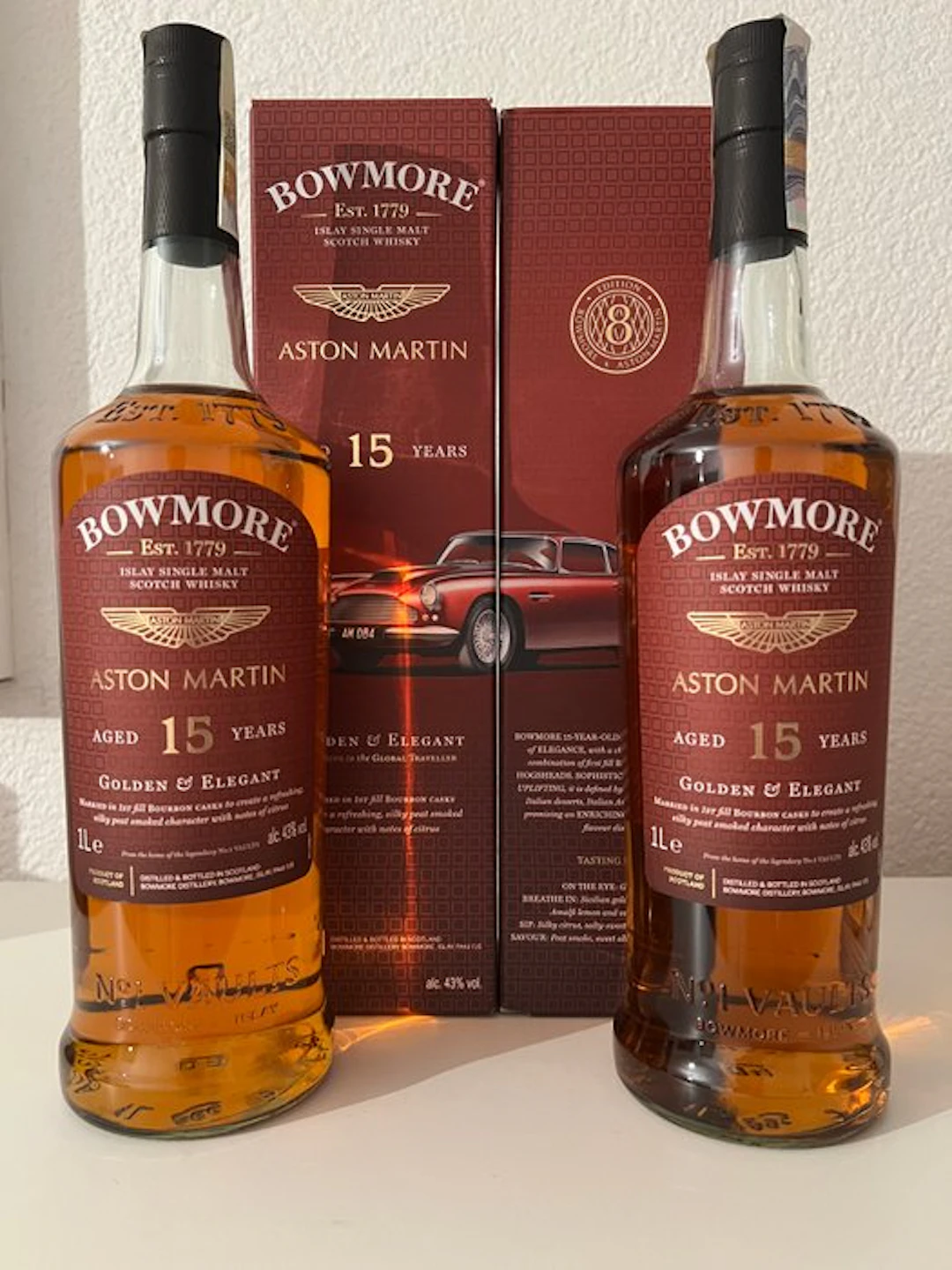 Bowmore 15 years old Aston Martin Edition 8 - 1 Litre - 2 bottles