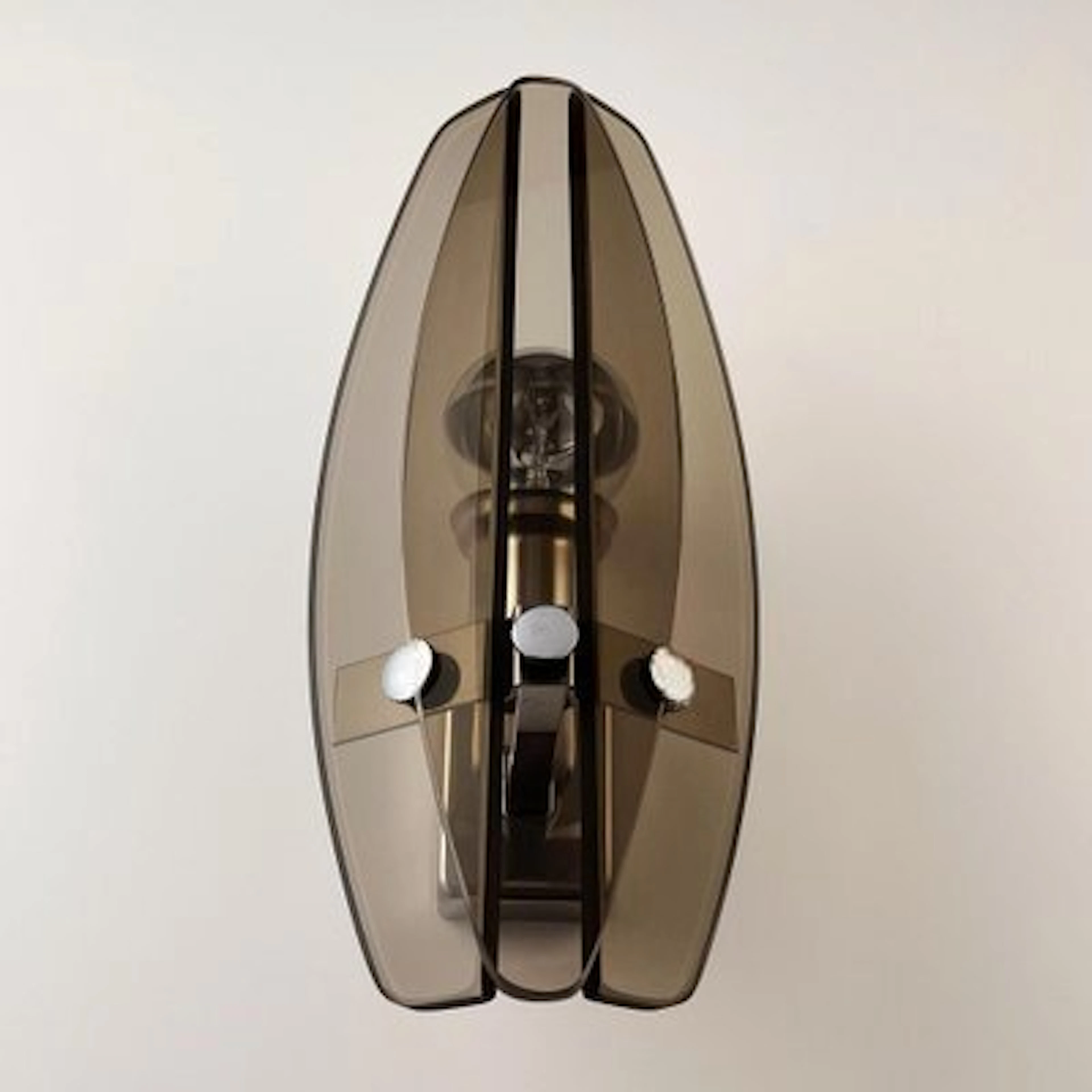 Veca - Wall lamp - Smoked Glass, Metal