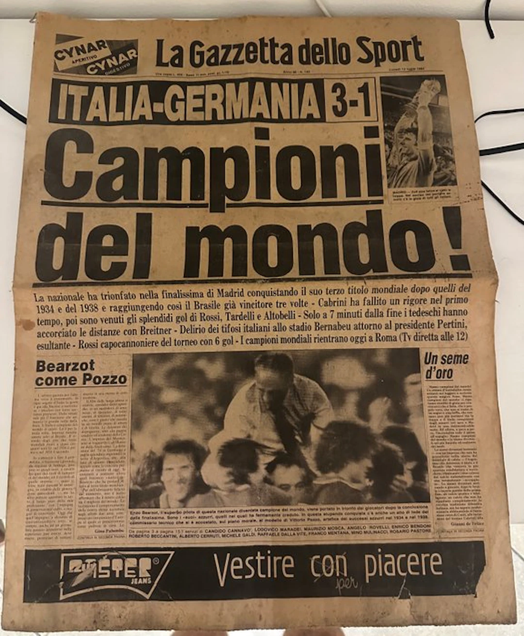Gazzetta dello sport 12/7/1982 - 1982