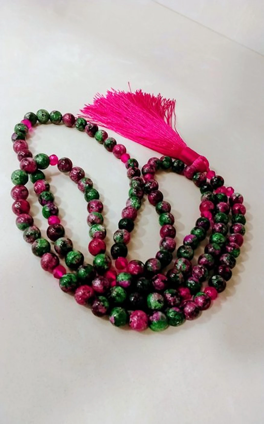 109 ruby zoisite beads, vibrant energy - Necklace - Captivating