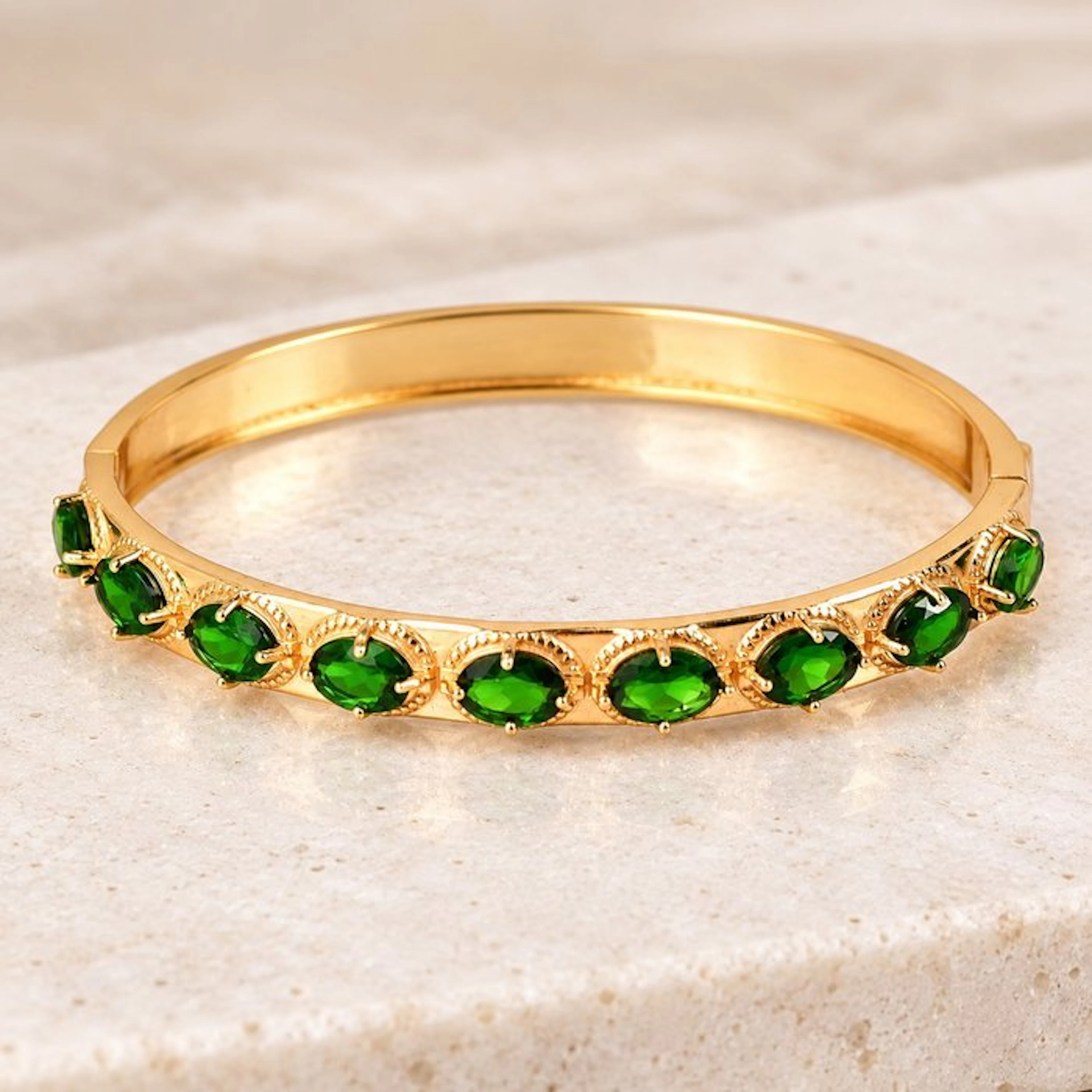 No reserve price - Bracelet Silver - Diopside - Certified