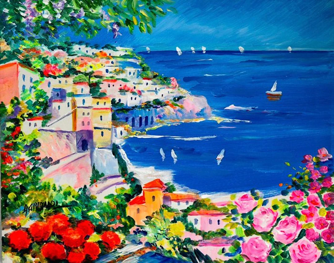 Alfredo Grimaldi (1950) - La costa in fiore