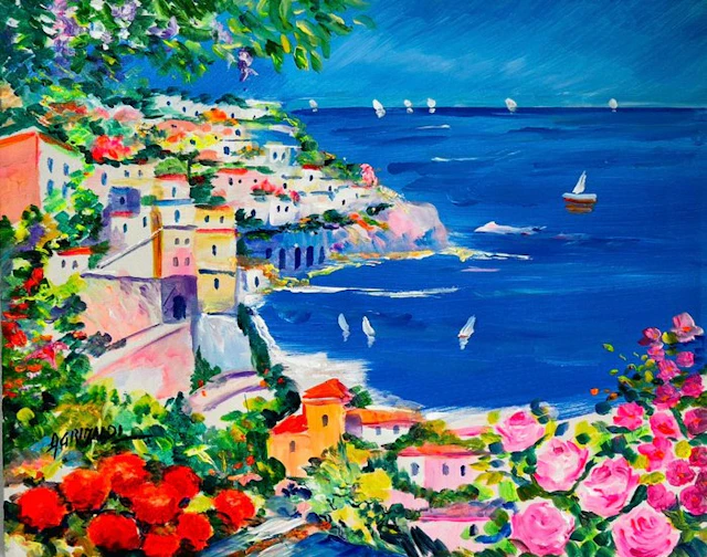 Alfredo Grimaldi (1950) - La costa in fiore