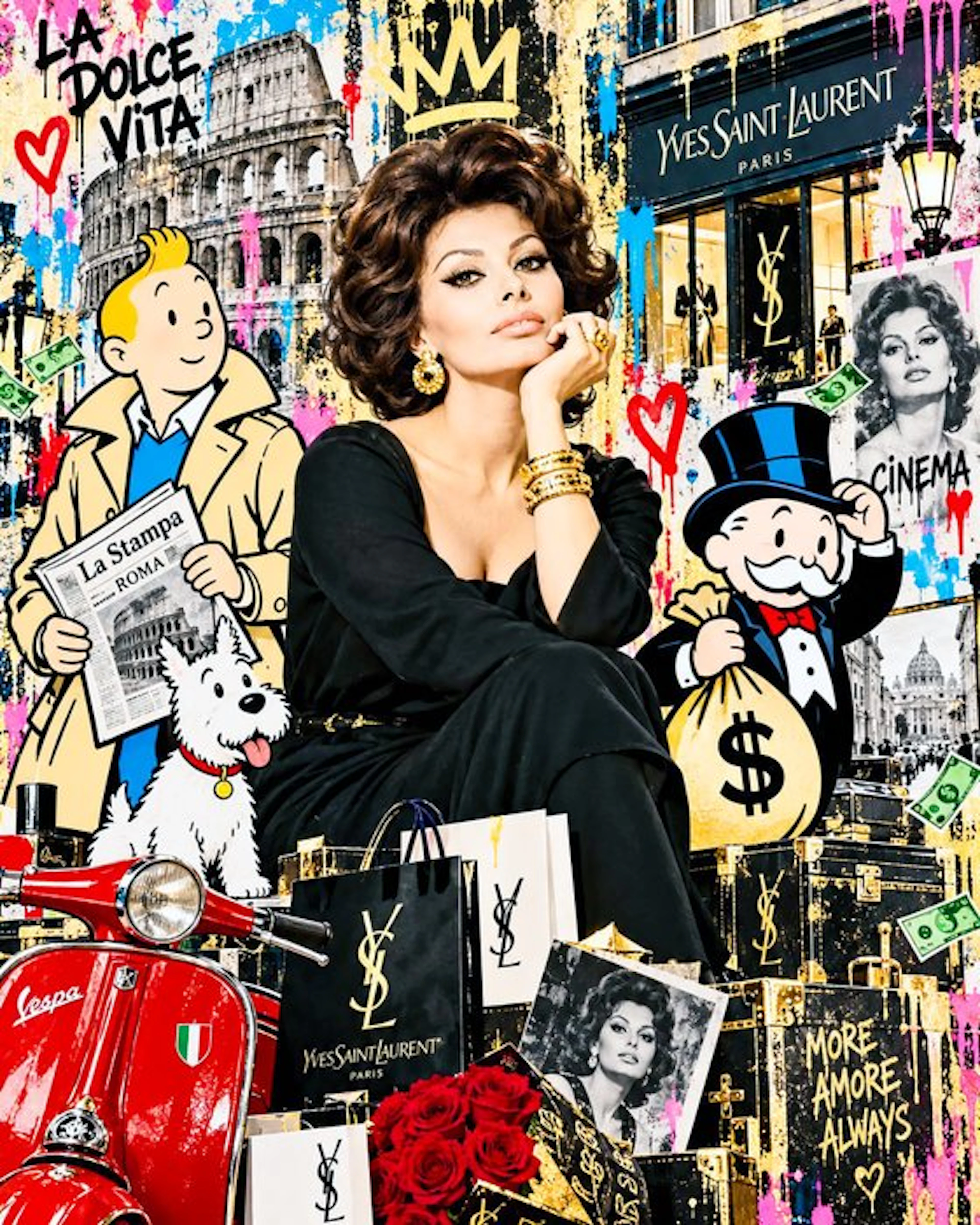 Sophia Loren - " Dolce Vita Pop " con stile artistico...