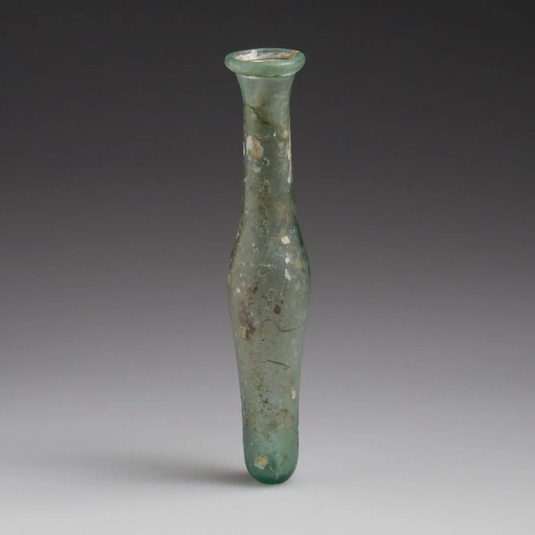 Ancient Roman, Empire Glass Elongated bottle with a conical body. - 122 mm