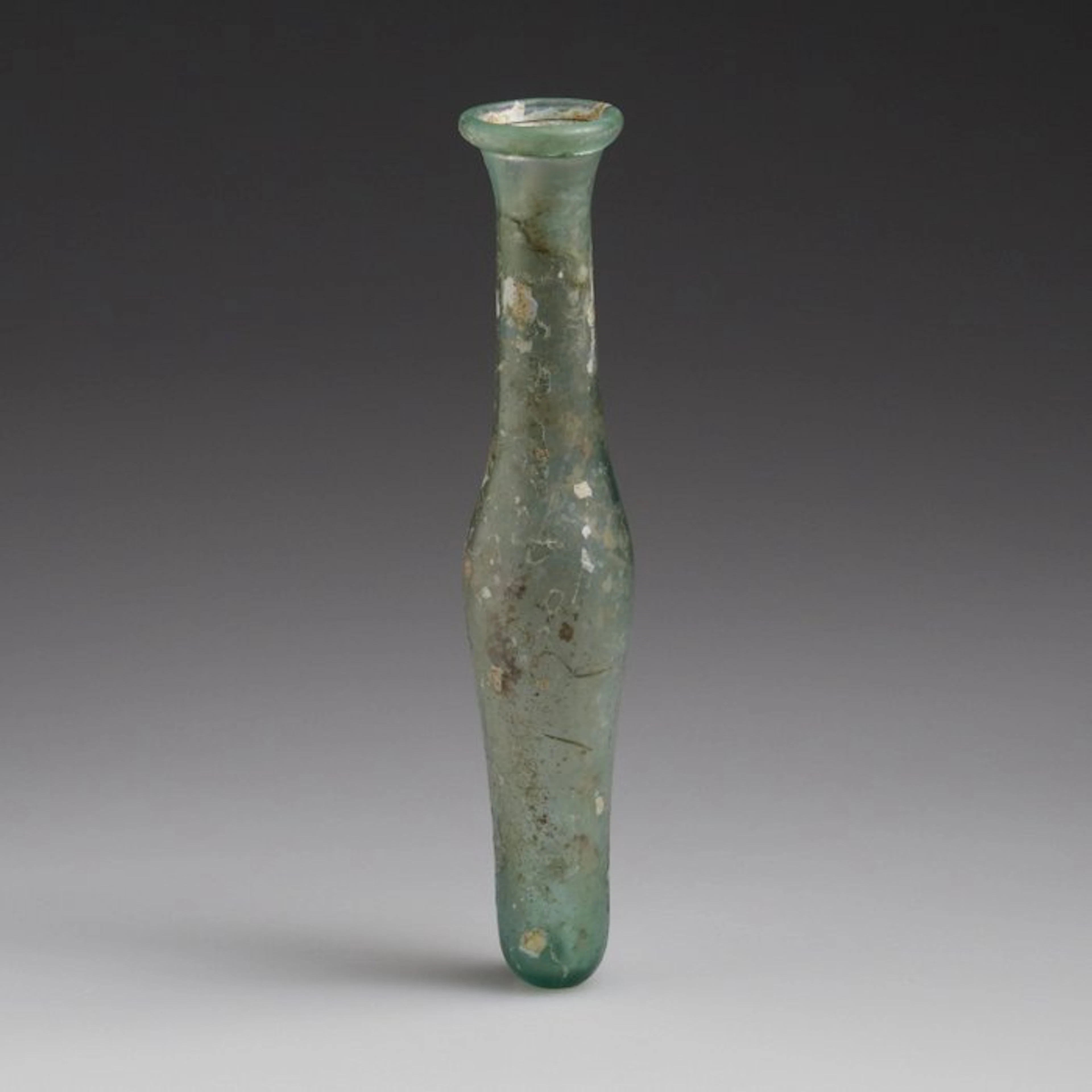 Ancient Roman, Empire Glass Elongated bottle with a conical body. - 122 mm