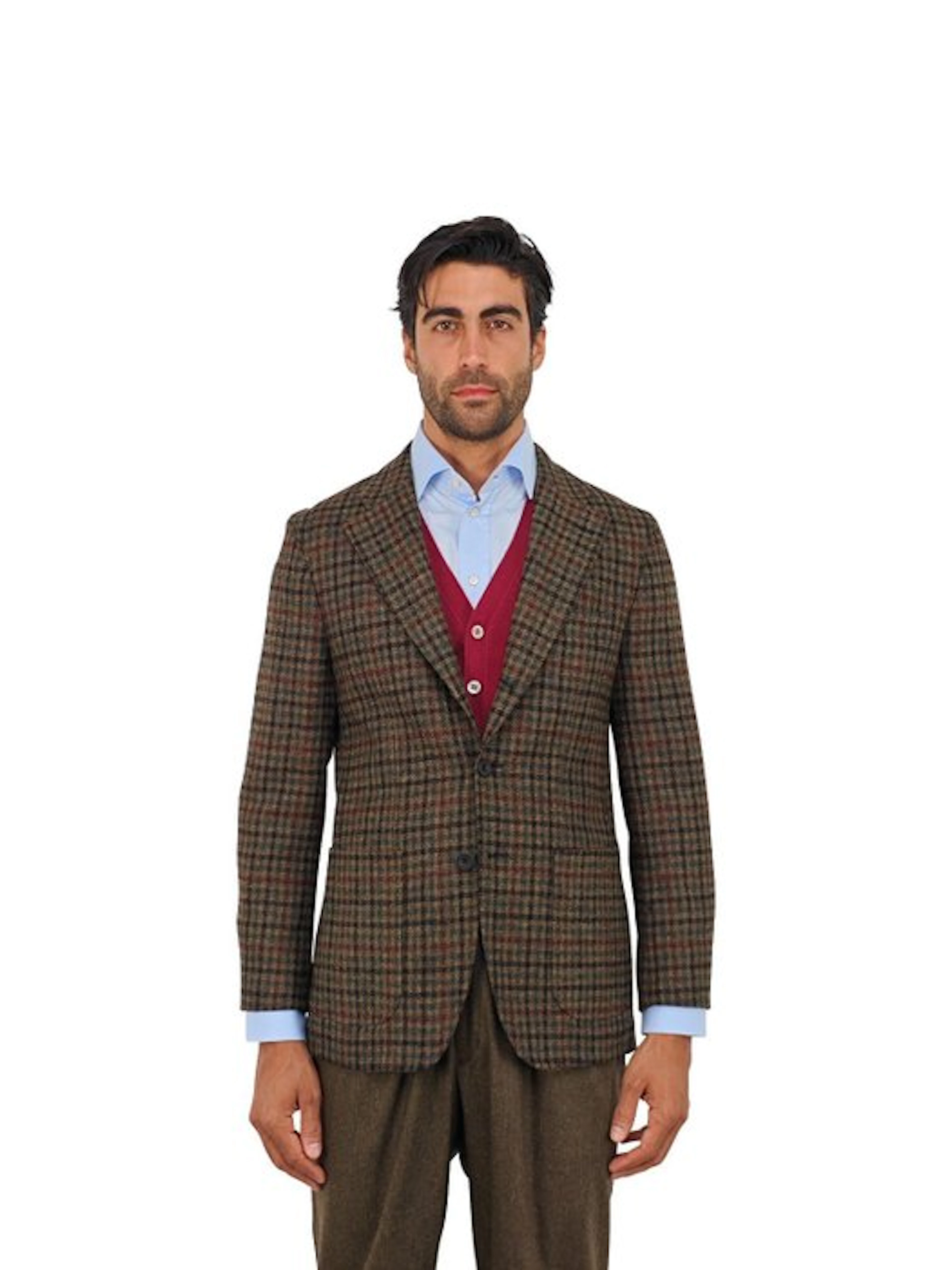 RUBINACCI NAPOLI - 52 IT - Green Brown Checks Jacket...