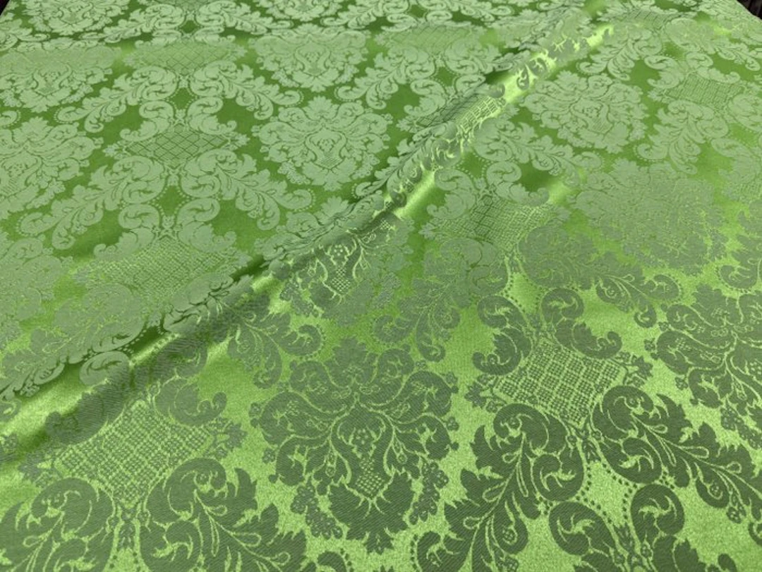 The Enchantment of Green: Damask Fabric for Luxury...