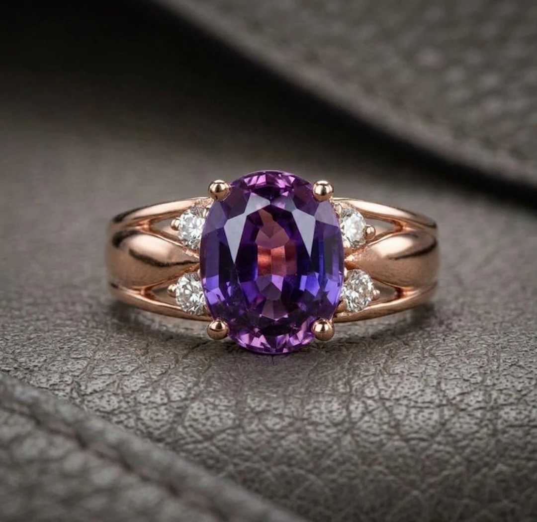 No reserve price - Ring Silver - 2.55ct. tw. Amethyst - Sapphire