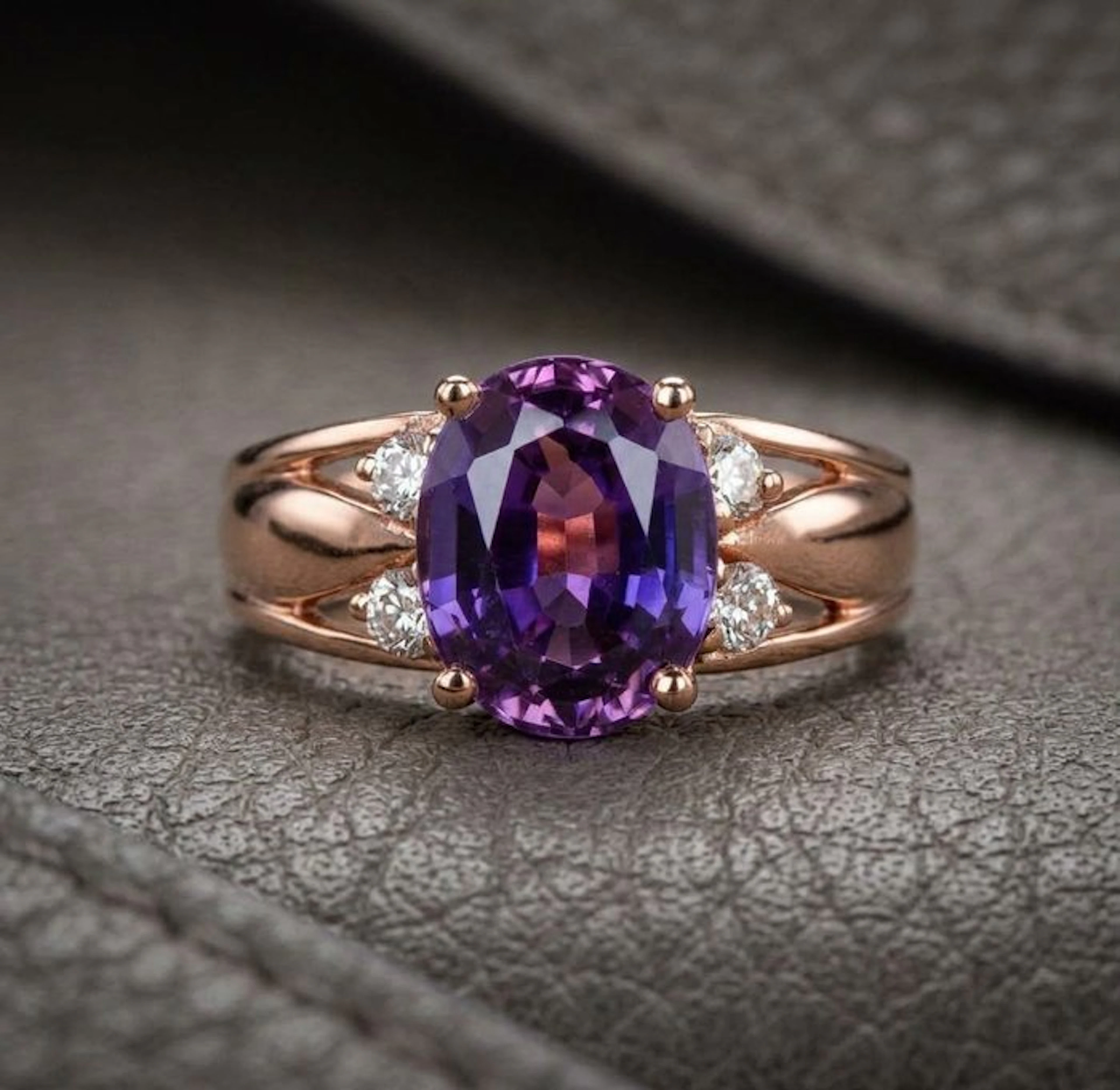 No reserve price - Ring Silver - 2.55ct. tw. Amethyst - Sapphire