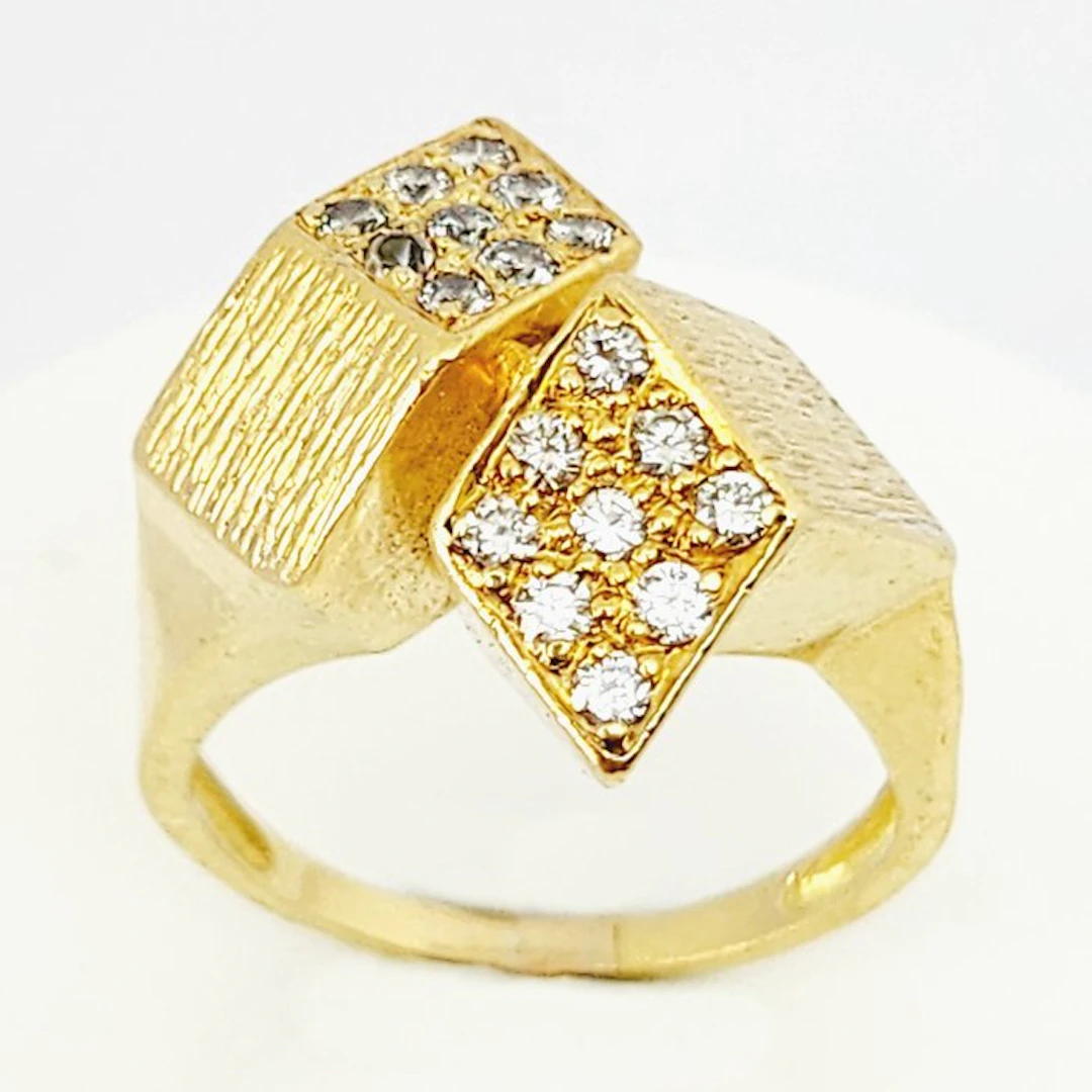 Ring - 18 kt. Yellow gold - 0.63ct. tw. Diamond (Natural)