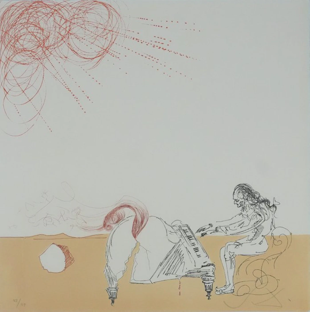 Salvador Dali (1904-1989) - Paysage ibérique : Virtuose...