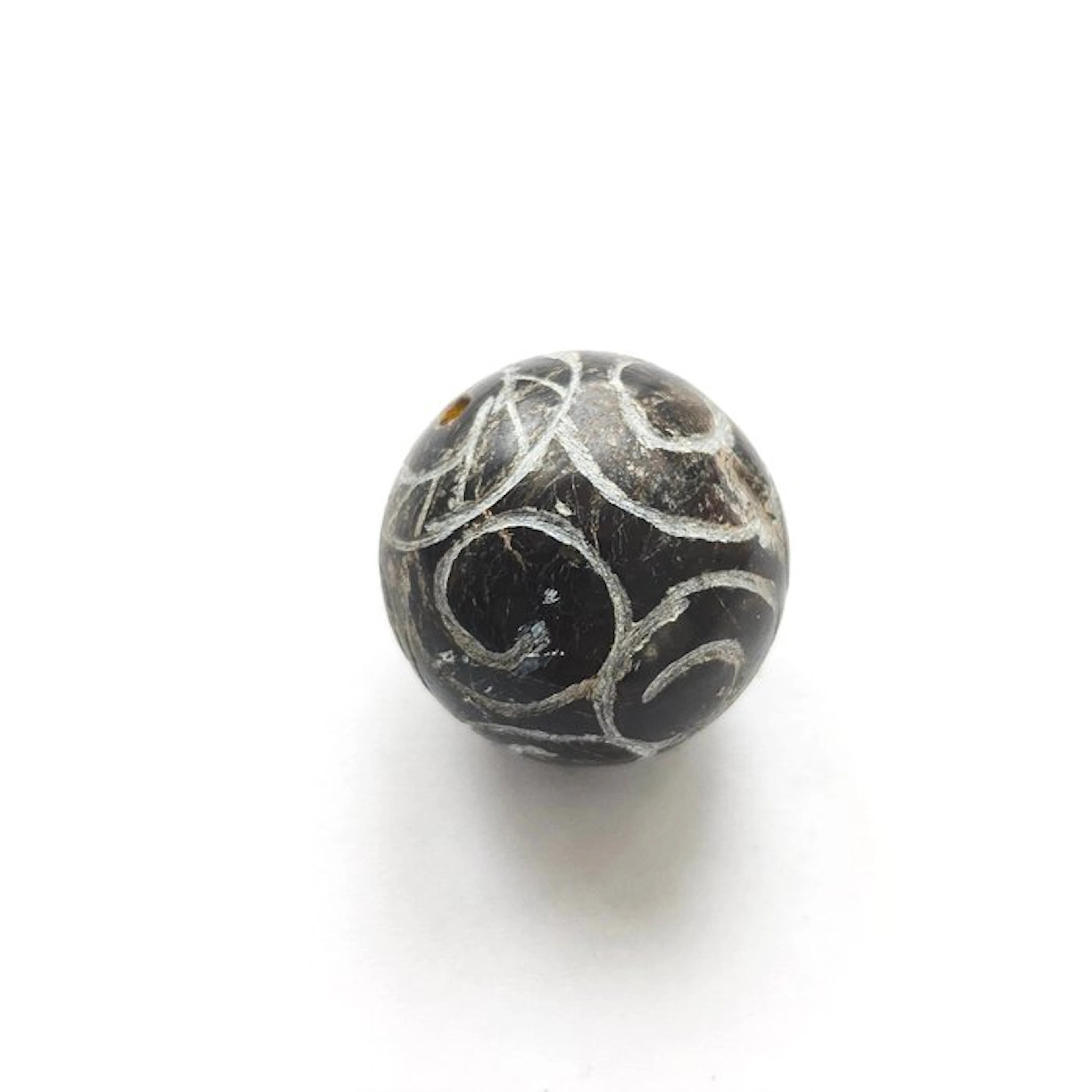 Ancient Chinese Aventurine Quartz Bead Talisman with Carvings - 25 mm