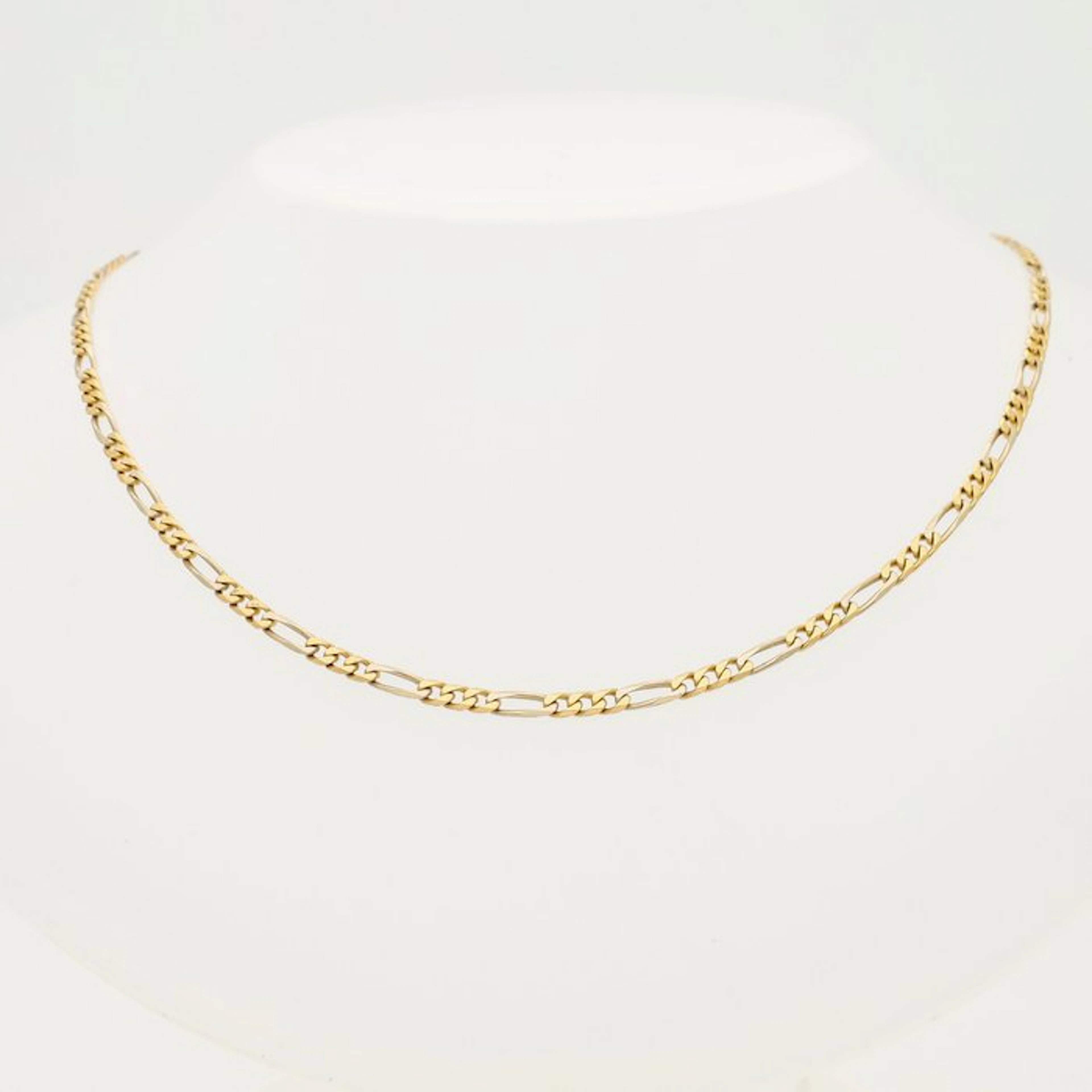 Necklace - 18 kt. Yellow gold, White gold - Figaro switch
