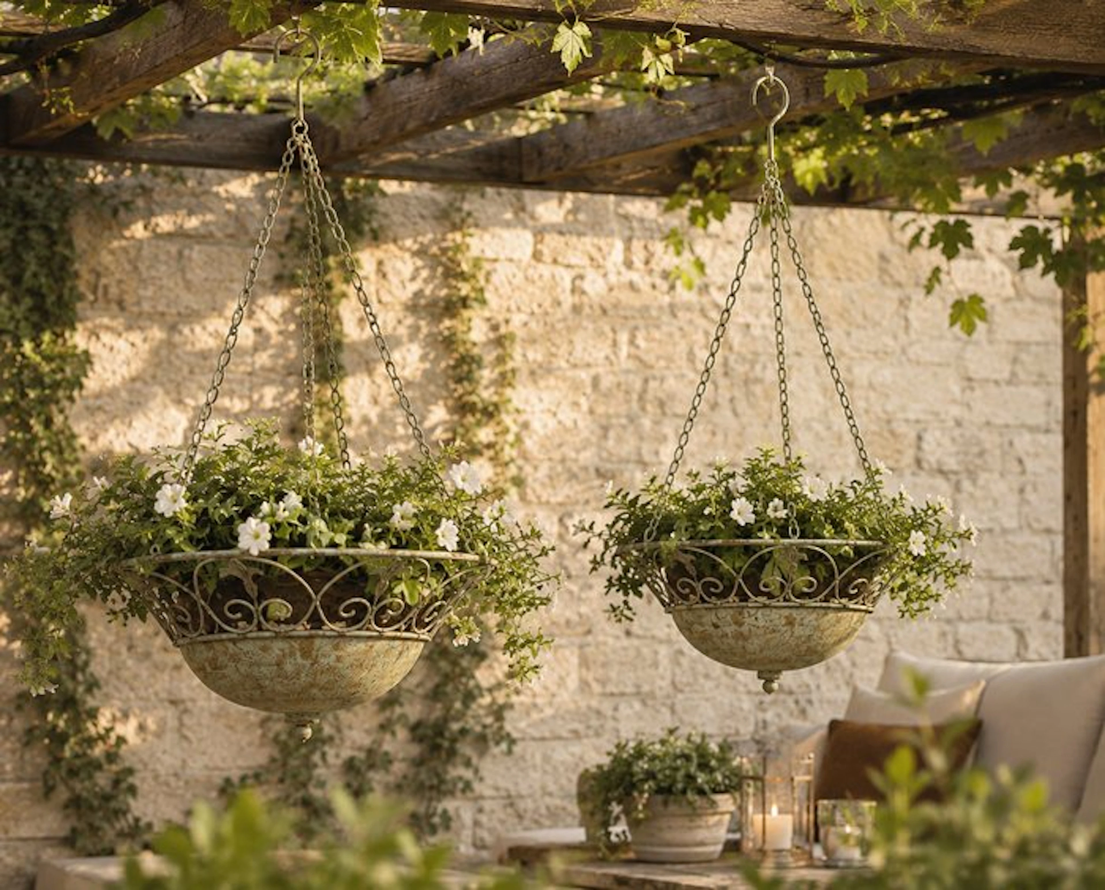 Hanging basket (2) - Metal - 2pcs - Iron
