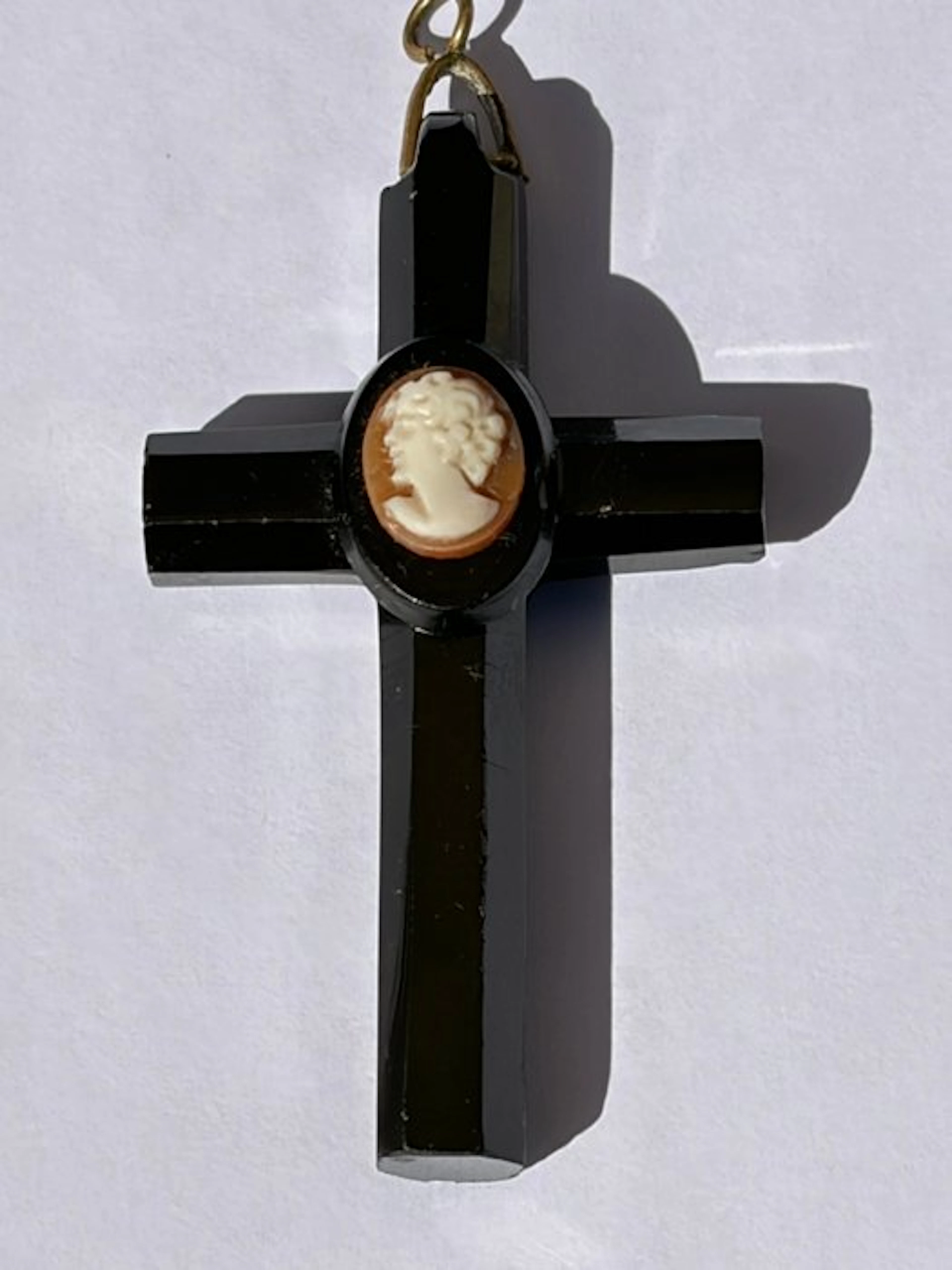 No reserve price - Pendant Victorian Mourning Cross in...