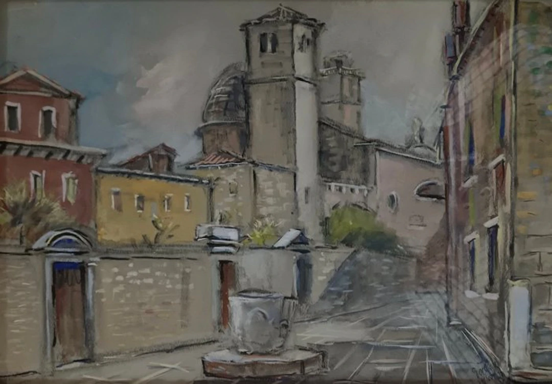 Italian school (XX) - Scorcio di città, Campiello delle Chiovere - Venezia