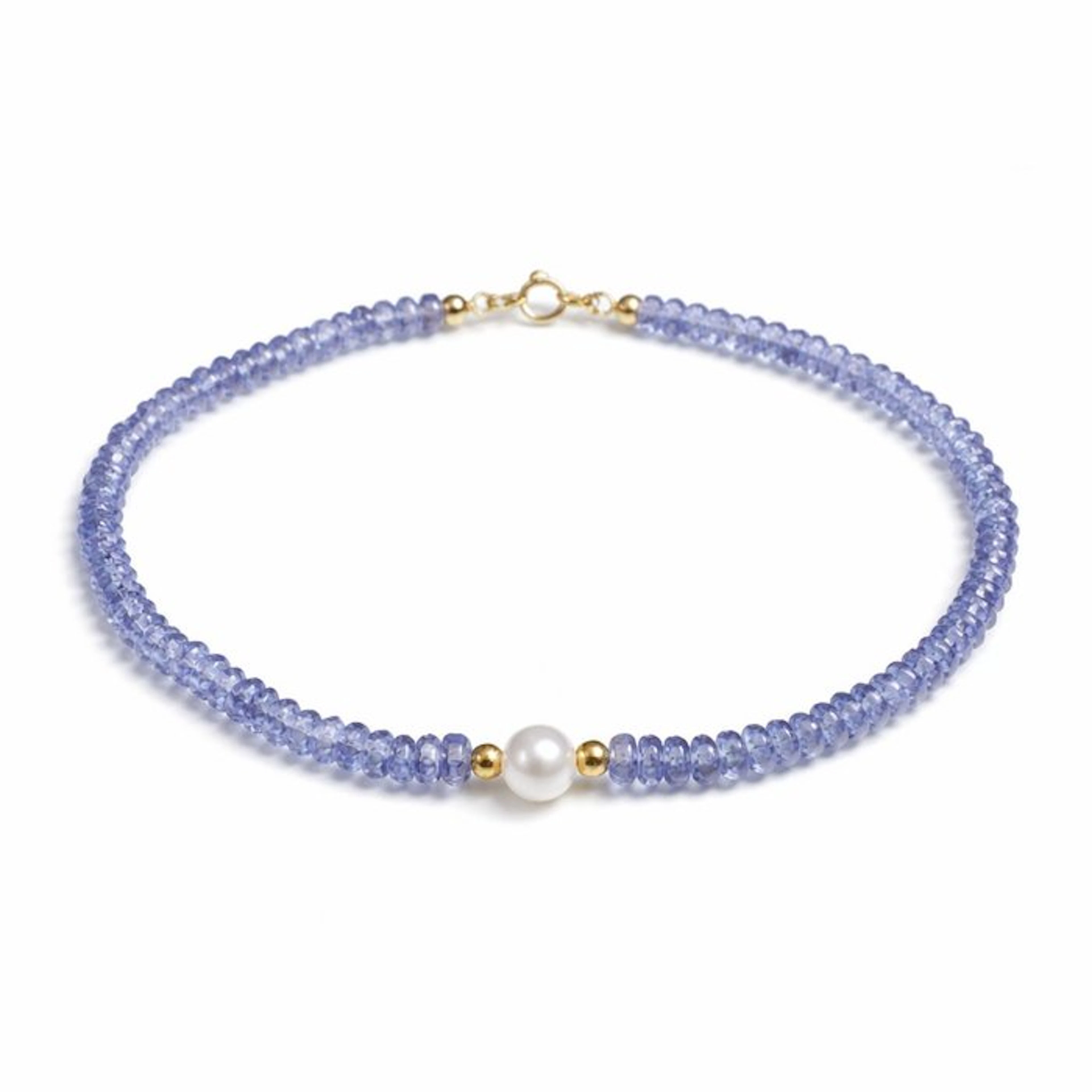No reserve price - Bracelet - 18 kt. Yellow gold Tanzanite