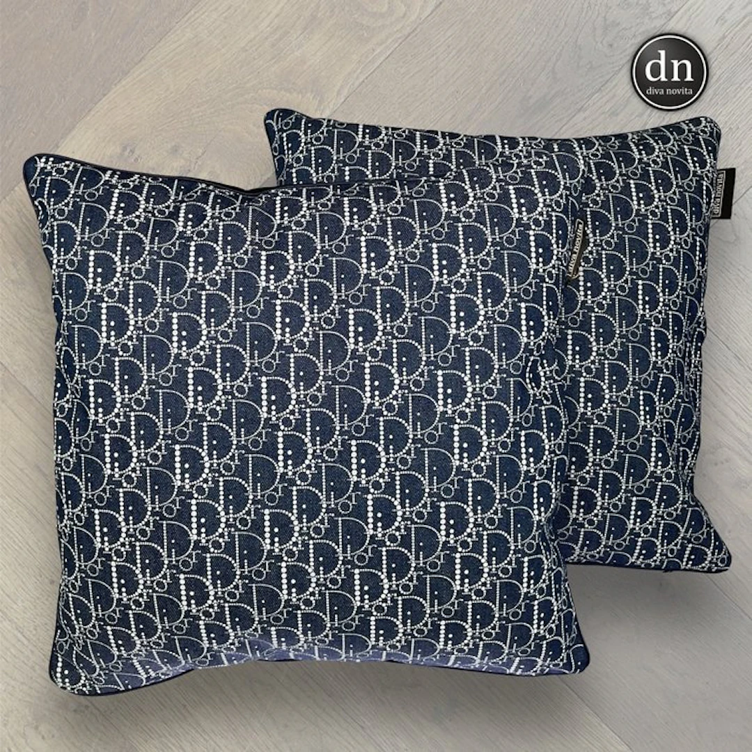 Dior Paris - Premium sized Set of 2 - Darkblue jeans - Cushion