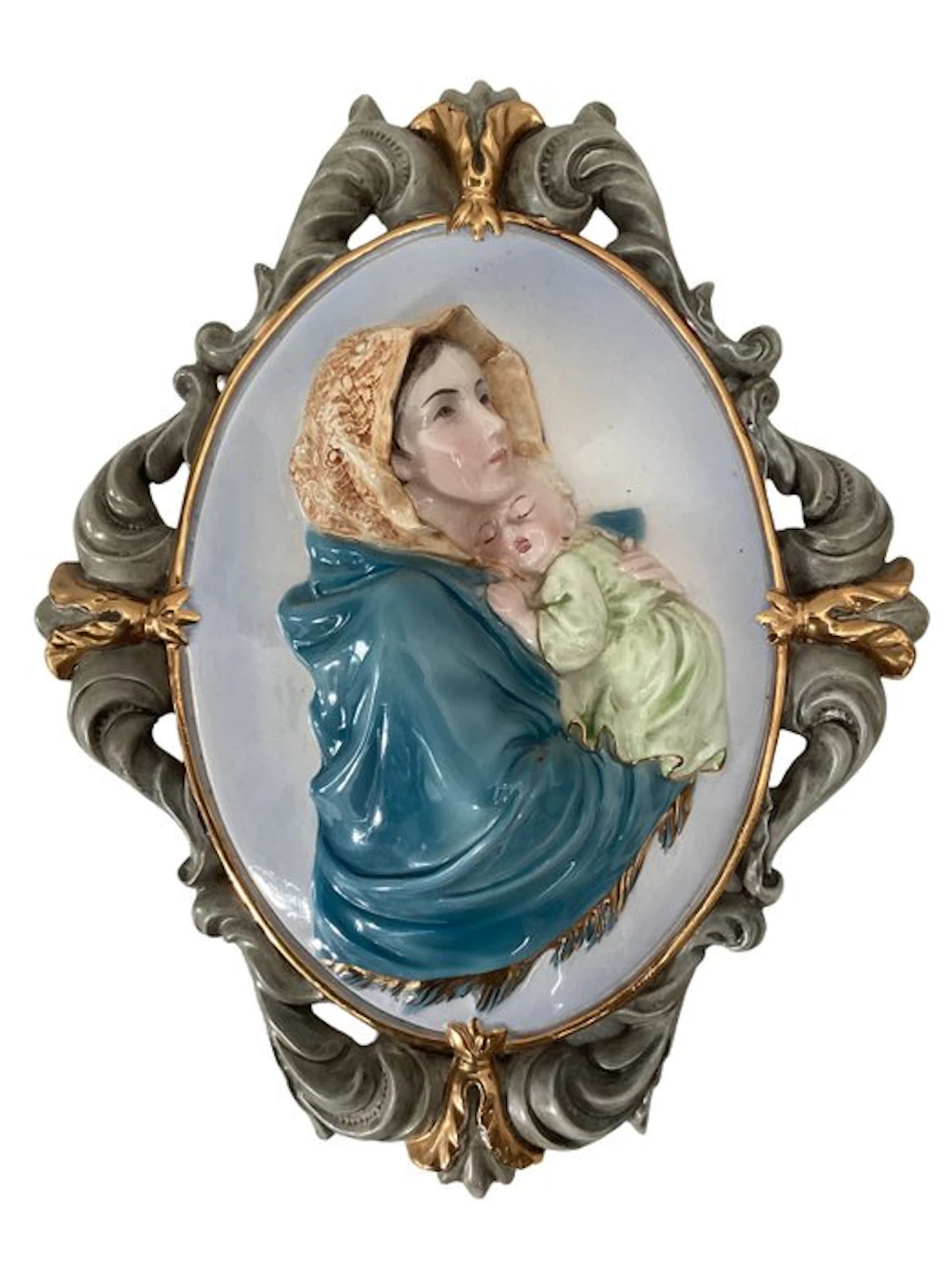 Wall plate - Madonna con Bambi - Ceramic - 38 cm