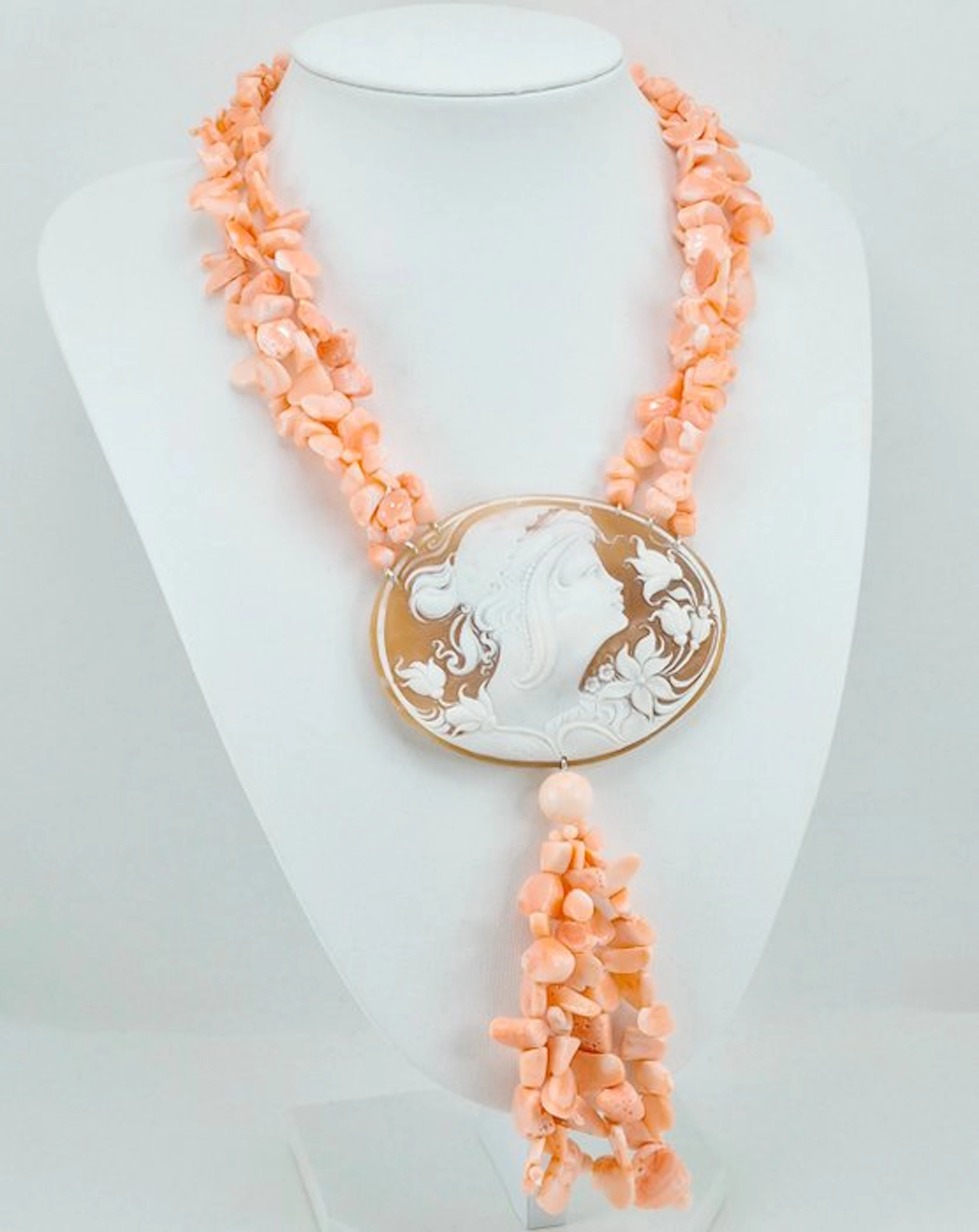 Coral - Silver - Necklace - PINK CORAL