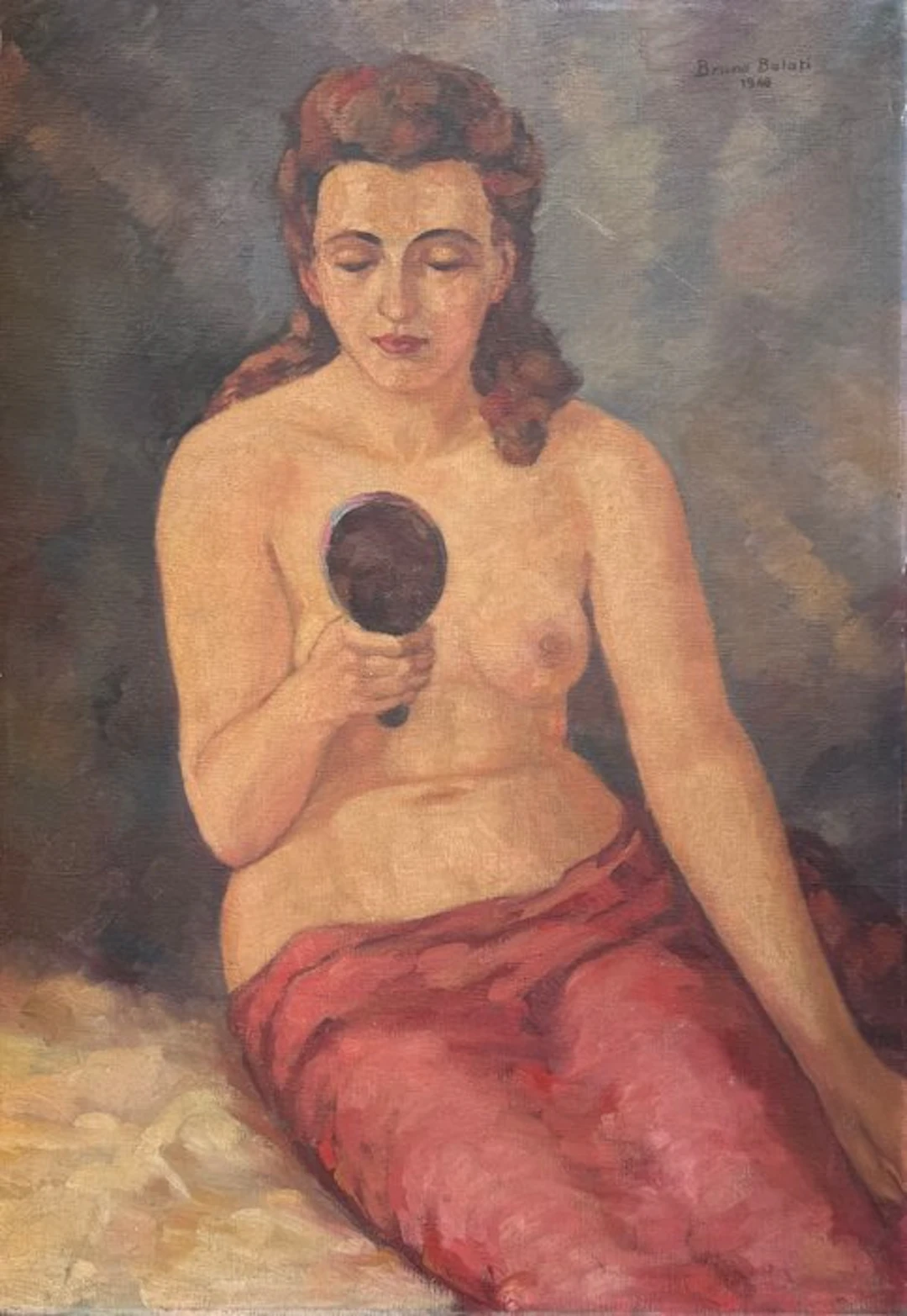 Bruno Belati (XX) - Nudo con specchio