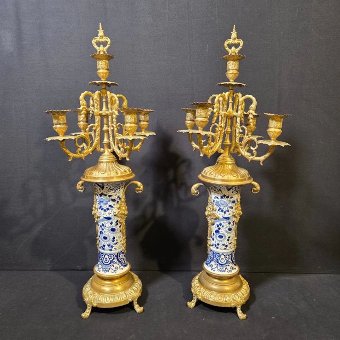Candelabrum - Gilt bronze - Beautiful candle holders