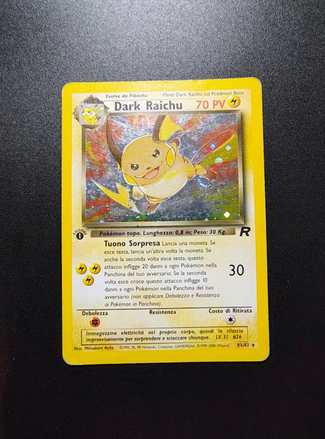 Pokémon - 1 Card - Dark Raichu Holo - Secret Rare - 1°...