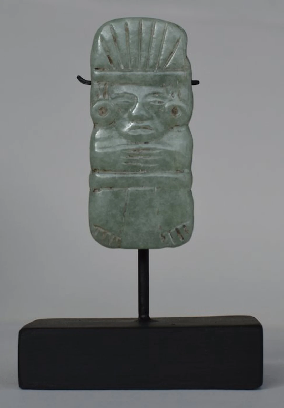 Maya jadeite Jade plaque depicting a king - 9 cm (No reserve price)