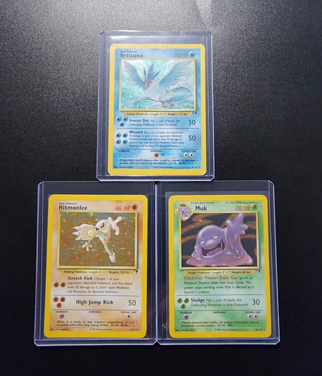 Pokémon - 3 Card - Muk Holo - Hitmonlee Holo - Articuno...