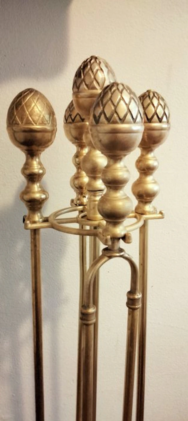 Fireplace accessory (5) - PINE CONES - Bronze & brass - Your servant