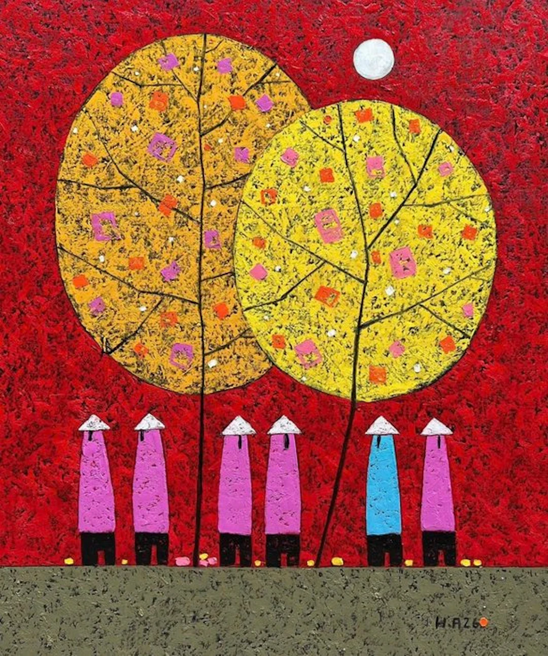 Hoang Anh - Sous les Arbres d'Or ↑120 →100 cm → No Reserve ✓