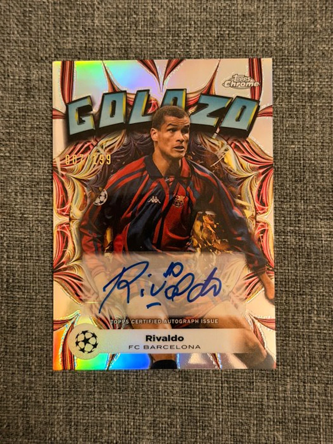 TOPPS - Rivaldo (07/99) Parallel - Autographed Card