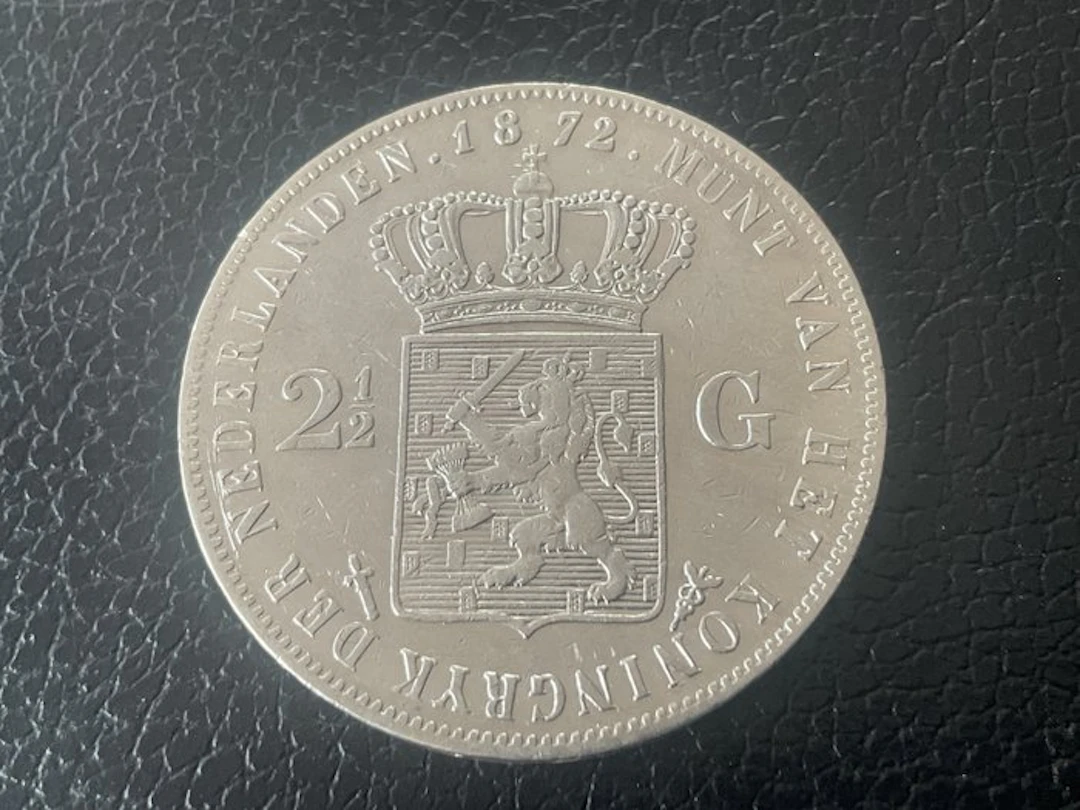 Netherlands. Willem III. 2 1/2 Gulden 1872 (No reserve price)