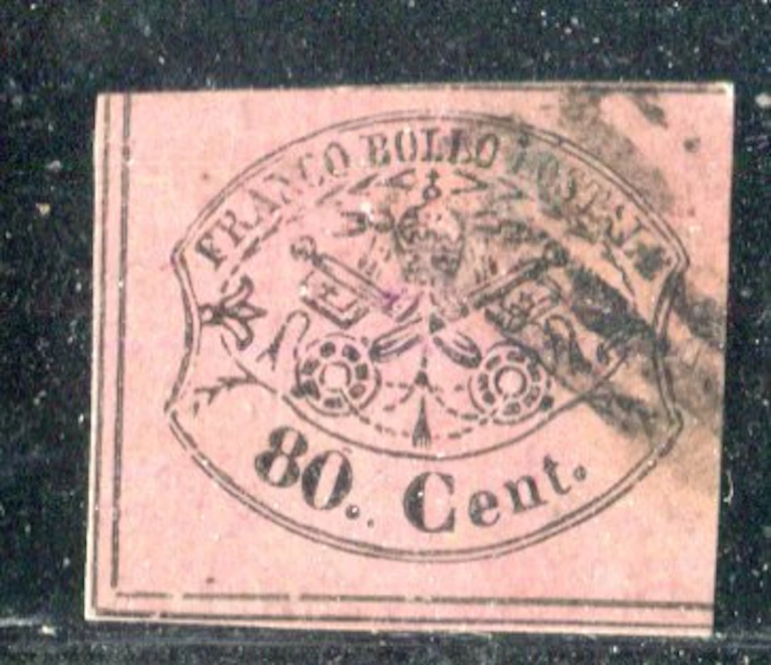 Italian Ancient States - Papal State 1867 - 80 centesimi non-perforated