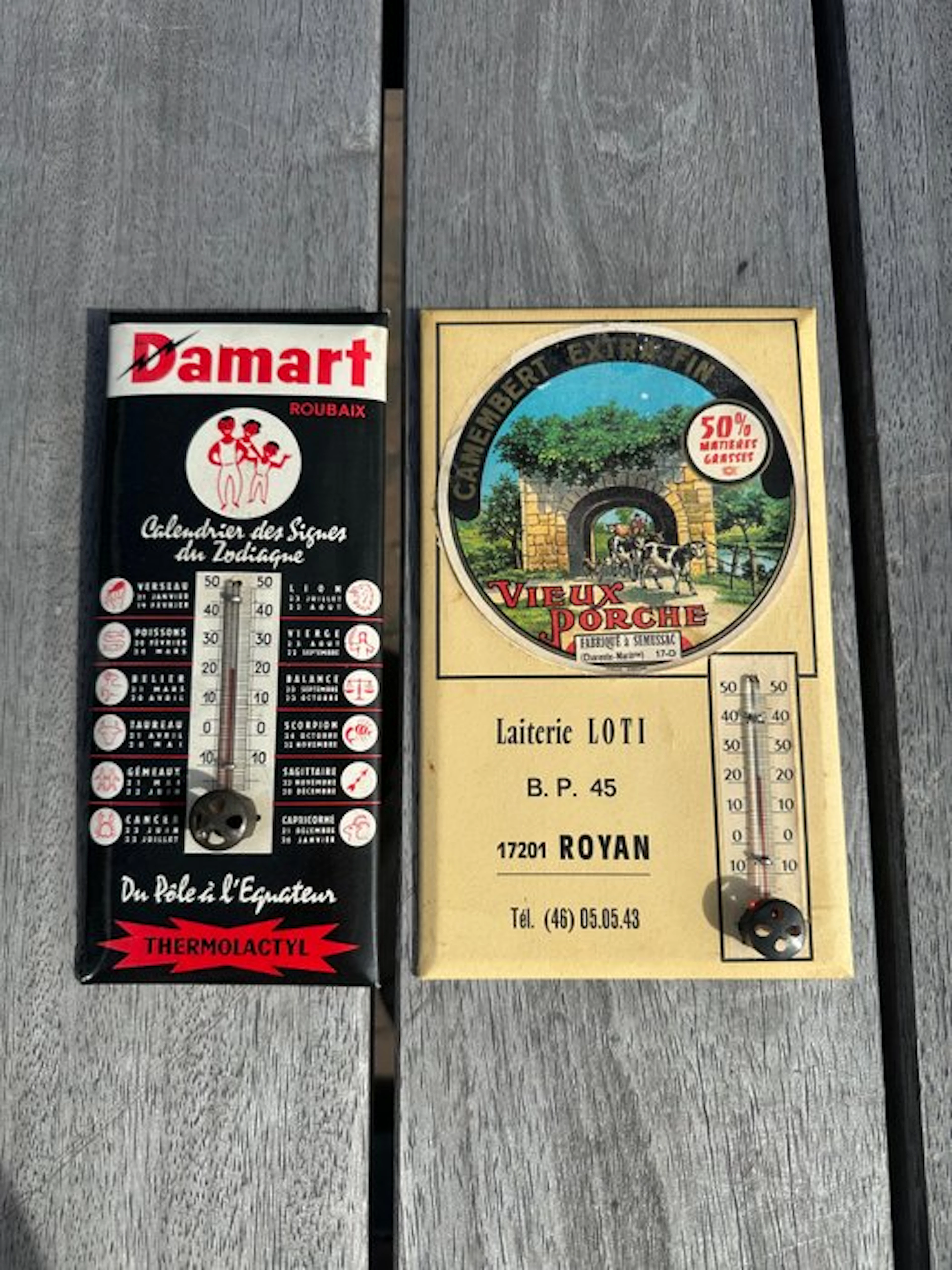 Damart thermometers and extra-fine camembert - Advertising sign (2) - glacoid