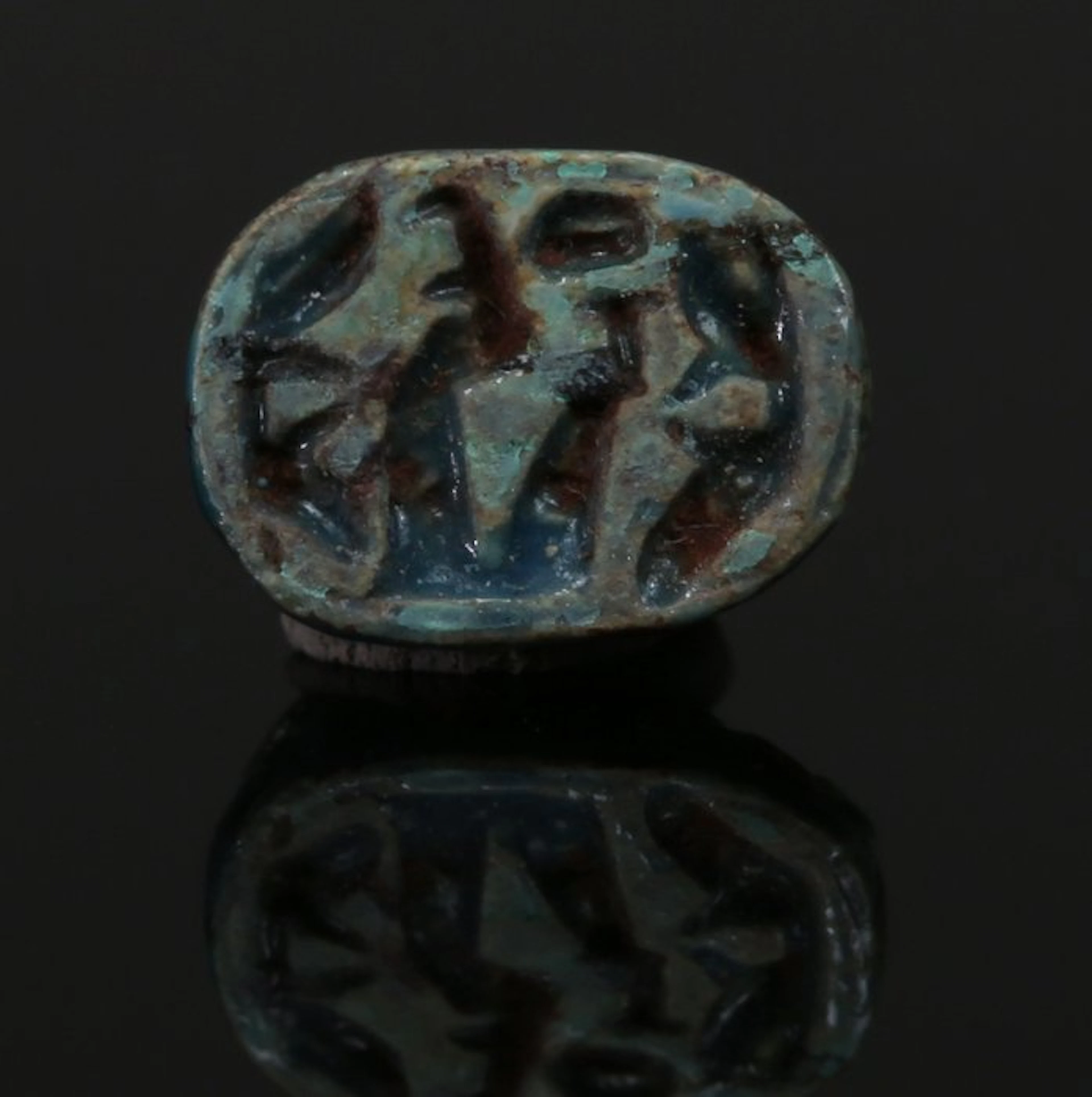 Ancient Egypt, Amarna period Faience Scarab, reign of Amenhotep III, Ex MUSEUM