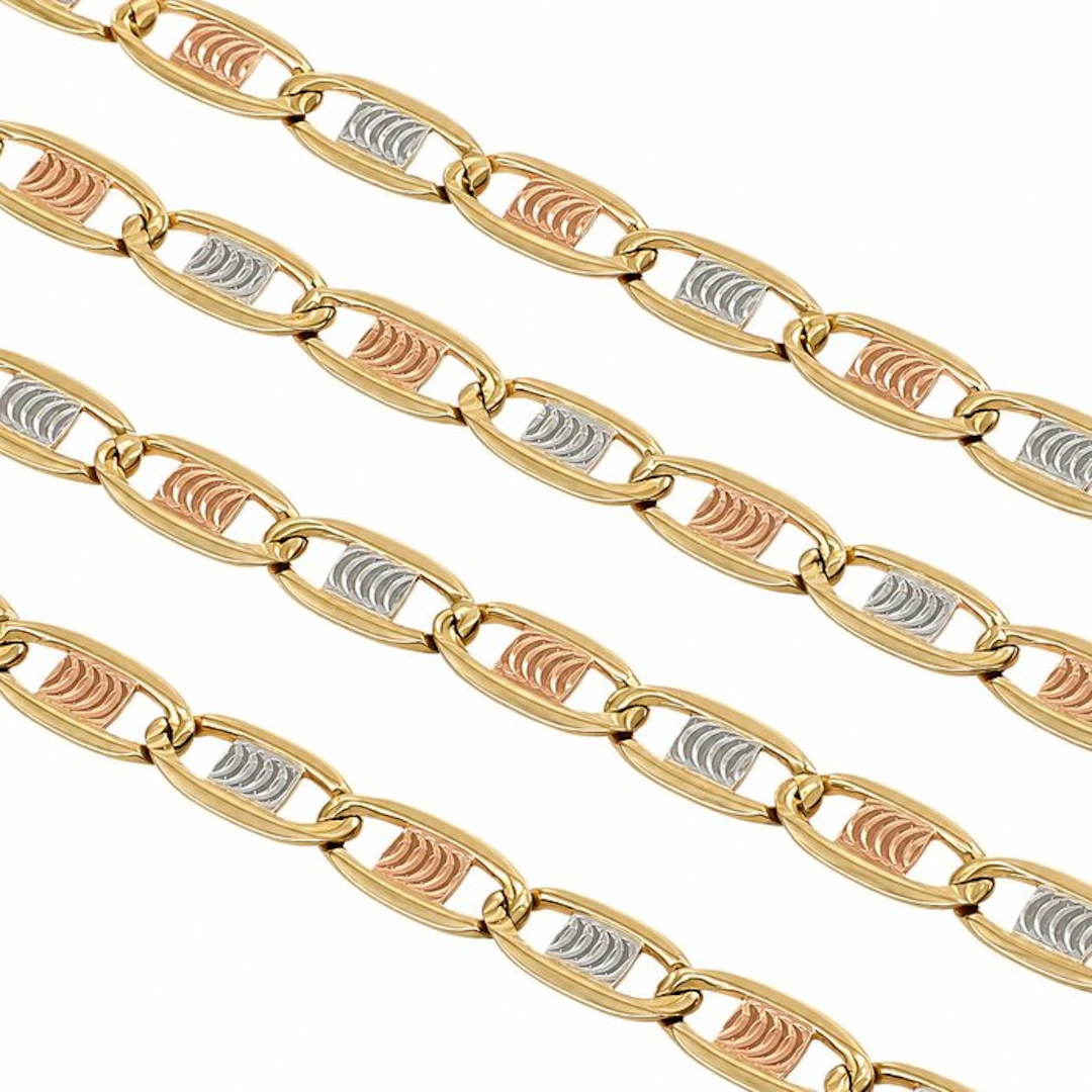Necklace - 18 kt. Yellow gold, White gold, Rose gold - Made in Italy - Handmade