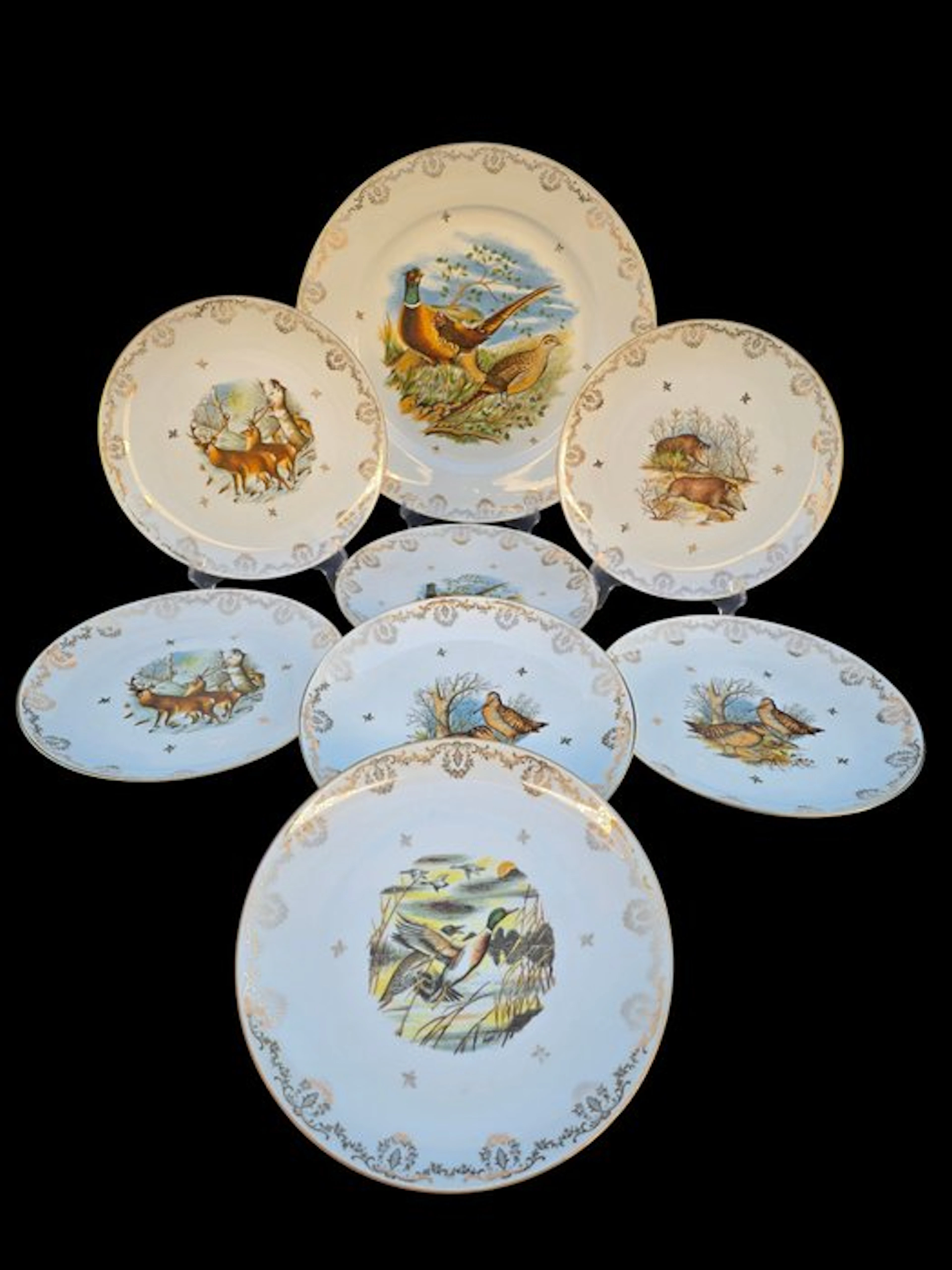 Bernardaud - Table service (7) - decor featuring feathered and furred game