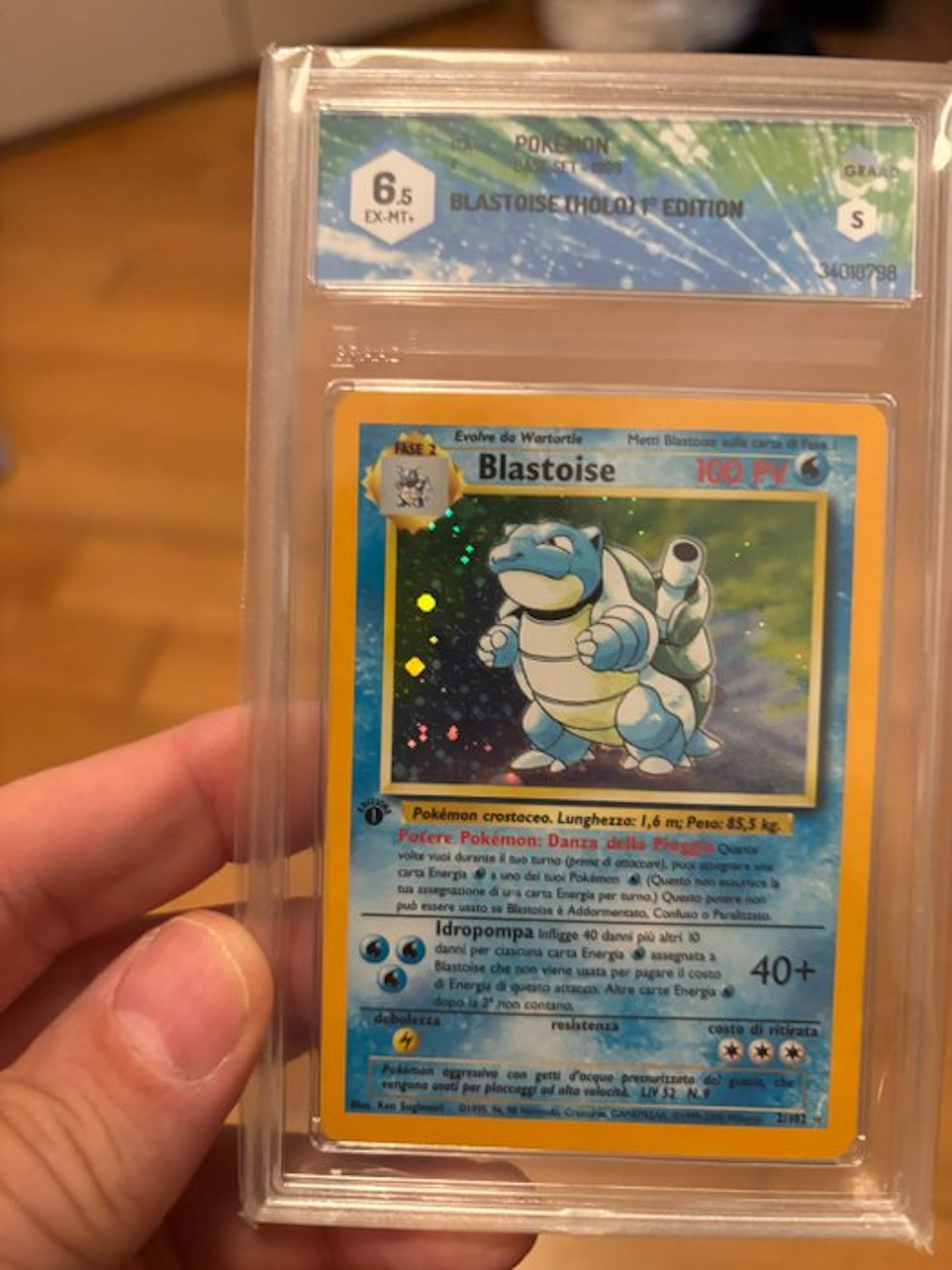 Pokémon - 1 Graded card - Blastoise 2/102 Foil, First edition - Graad