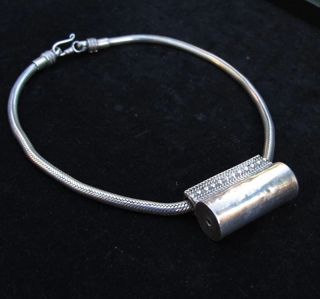 Silver amulet necklace Rajasthan - India - Early to mid-20th century