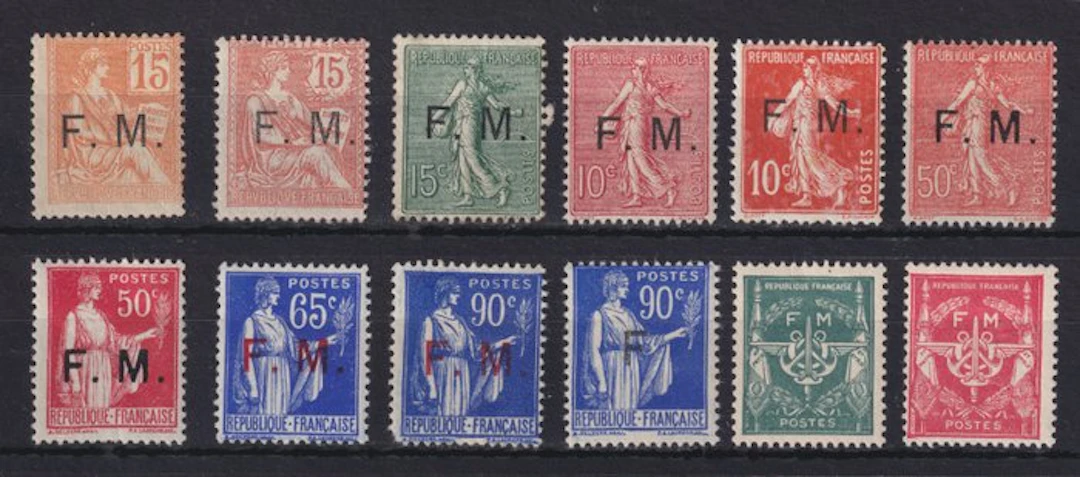 France 1901/1958 - FM stamp series from No