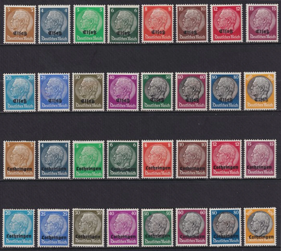 France 1940 - Complete series of Alsace and Lorraine