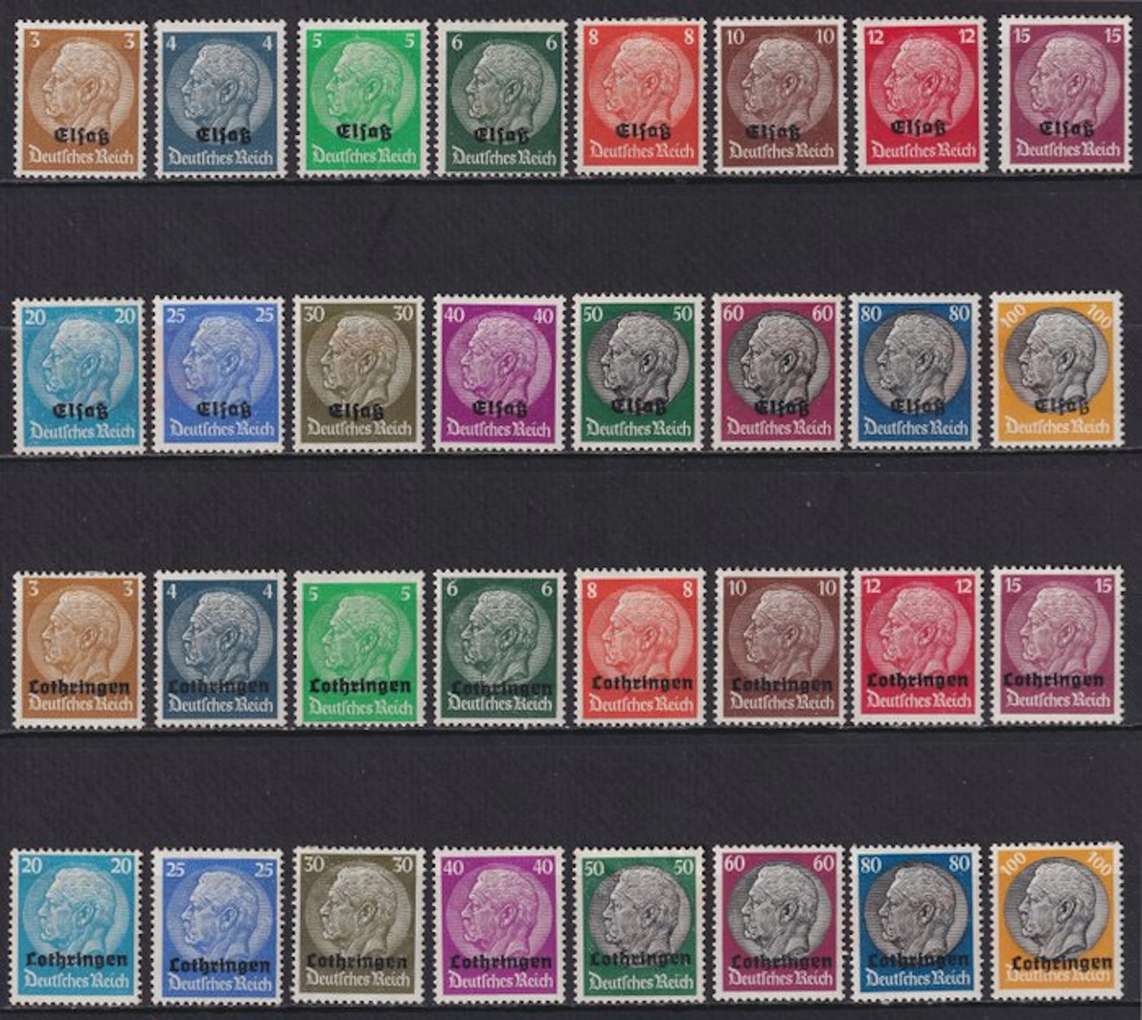 France 1940 - Complete series of Alsace and Lorraine